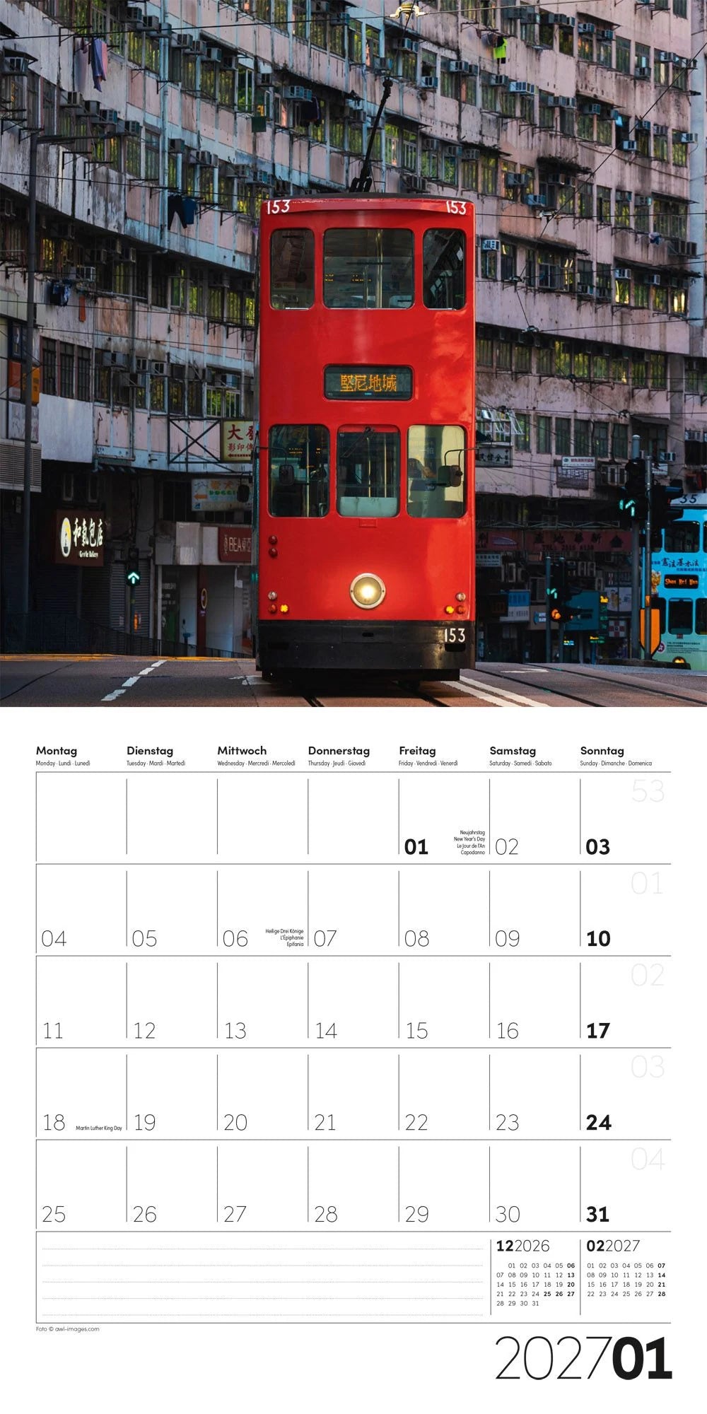 Die Farbe Rot Kalender 2027 - 30x30 - Art12 – Ansicht