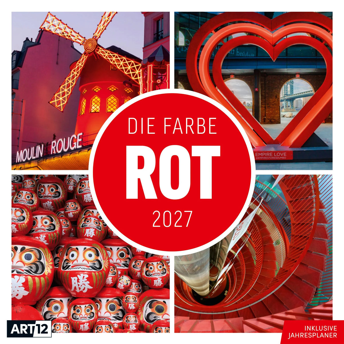 Wandkalender: Die Farbe Rot Kalender 2027 - 30x30 - Art12