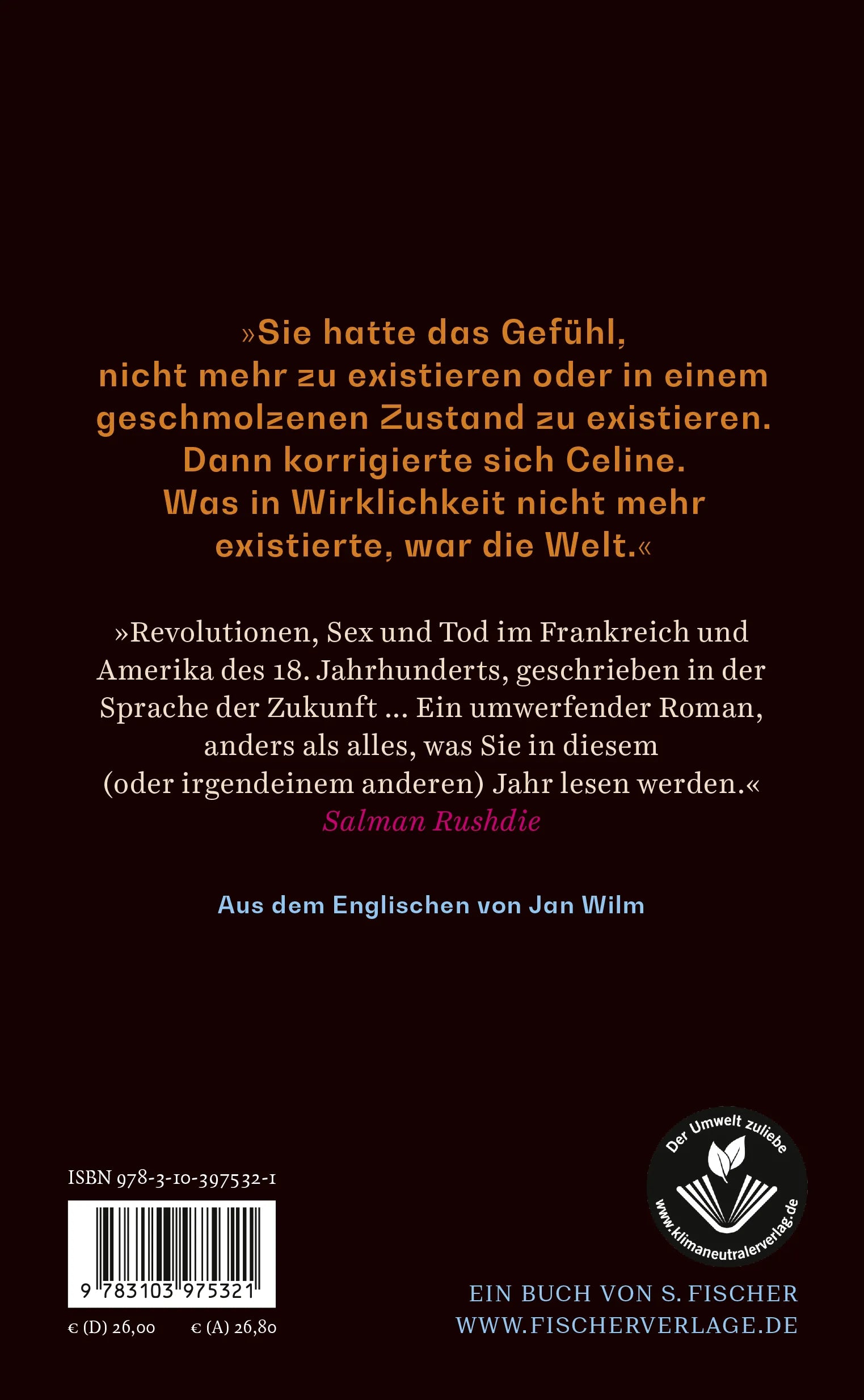Buchrückseite von 'Die fernere Zukunft' mit Klappentext - Gebundene Ausgabe