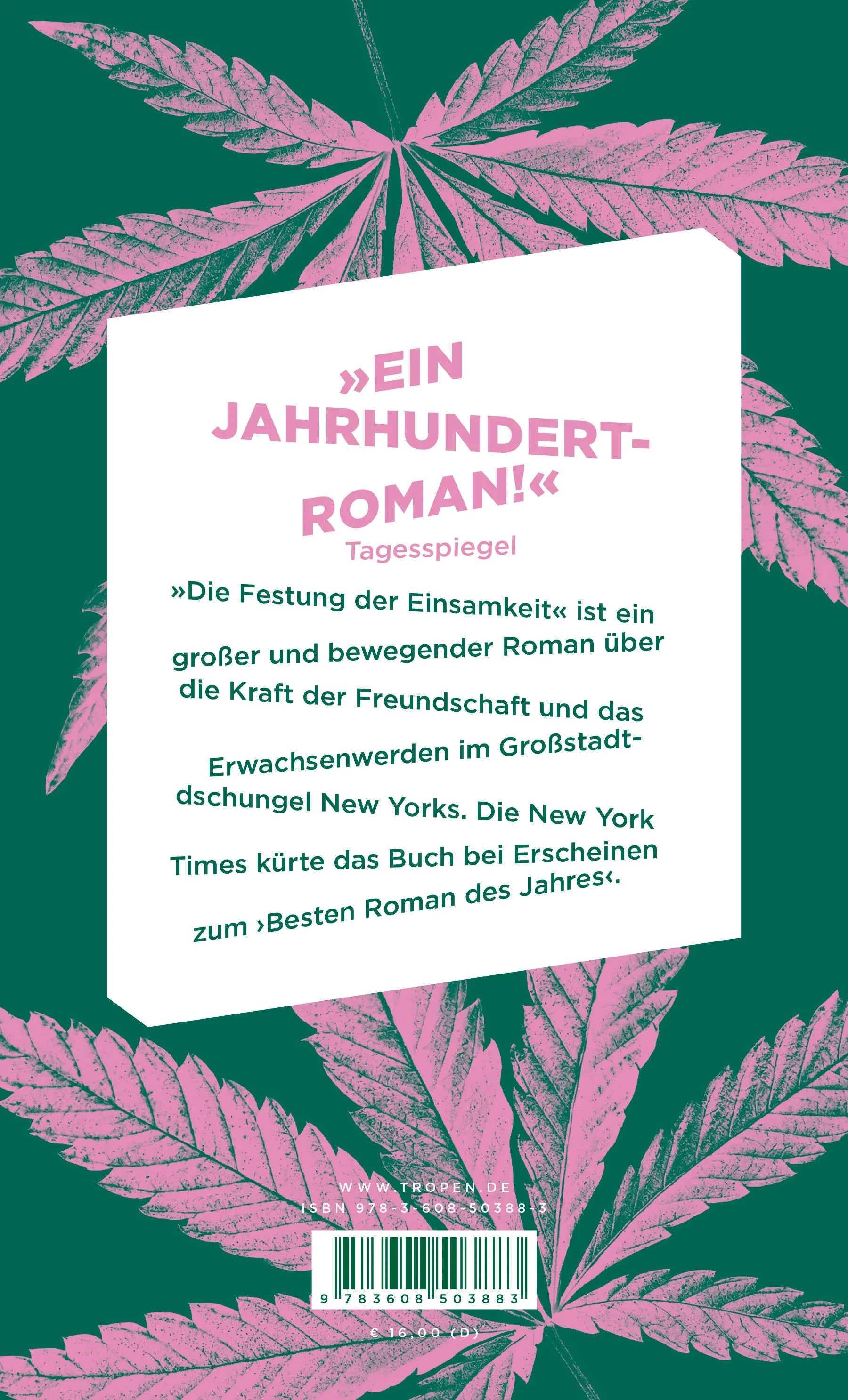 Buchrückseite von 'Die Festung der Einsamkeit' mit Klappentext - Taschenbuch