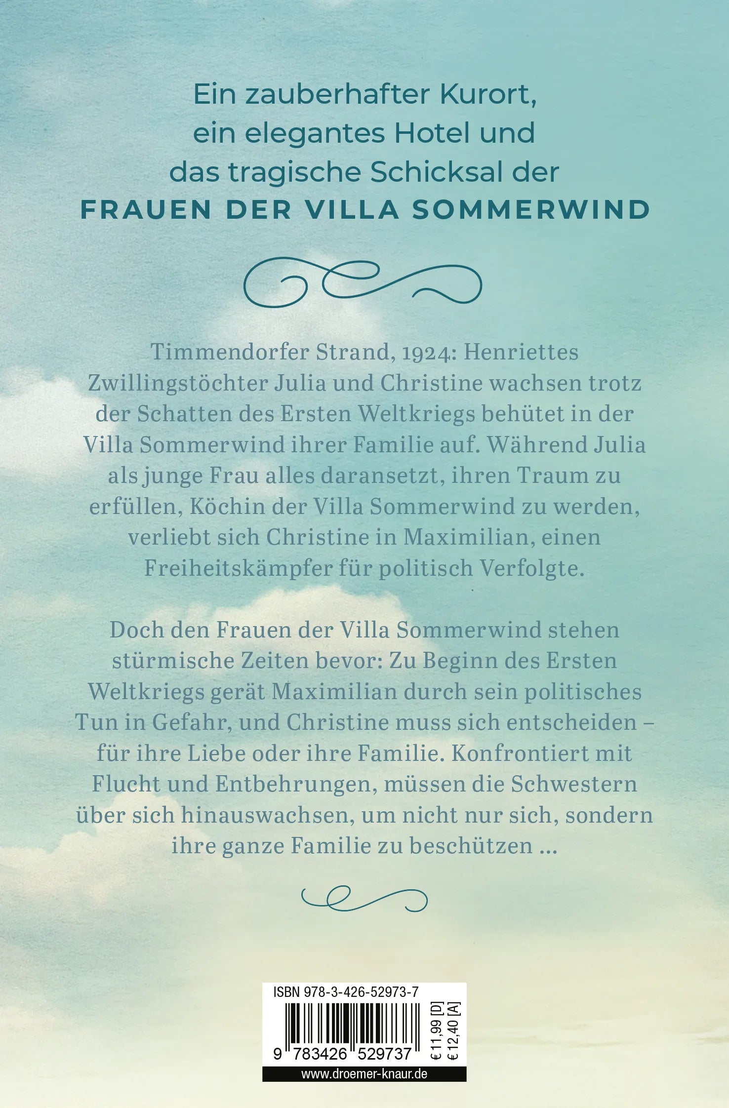 Buchrückseite von 'Die Frauen der Villa Sommerwind. Die Hoffnung am Horizont' mit Klappentext - Taschenbuch
