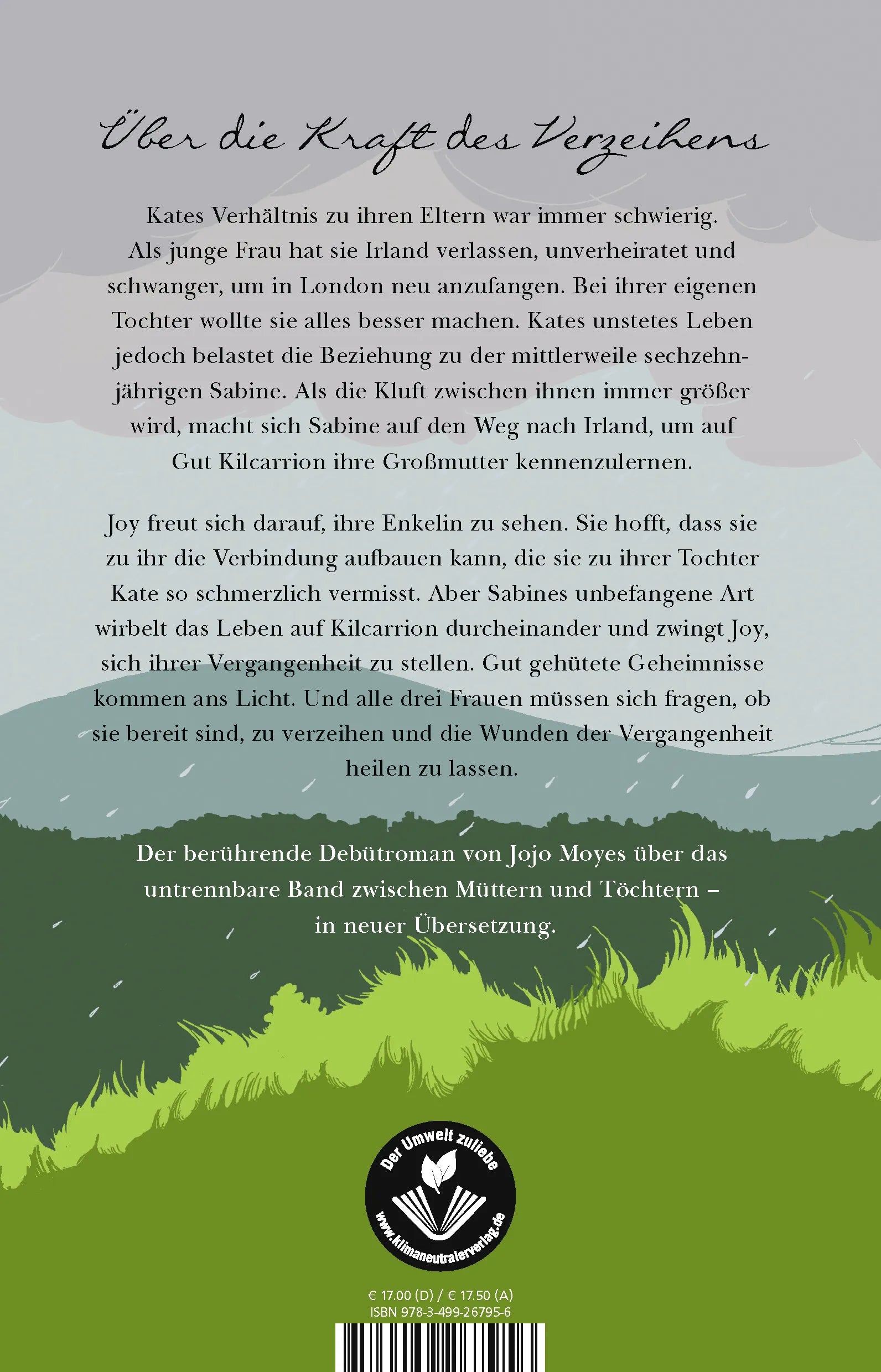 Buchrückseite von 'Die Frauen von Kilcarrion' mit Klappentext - Paperback