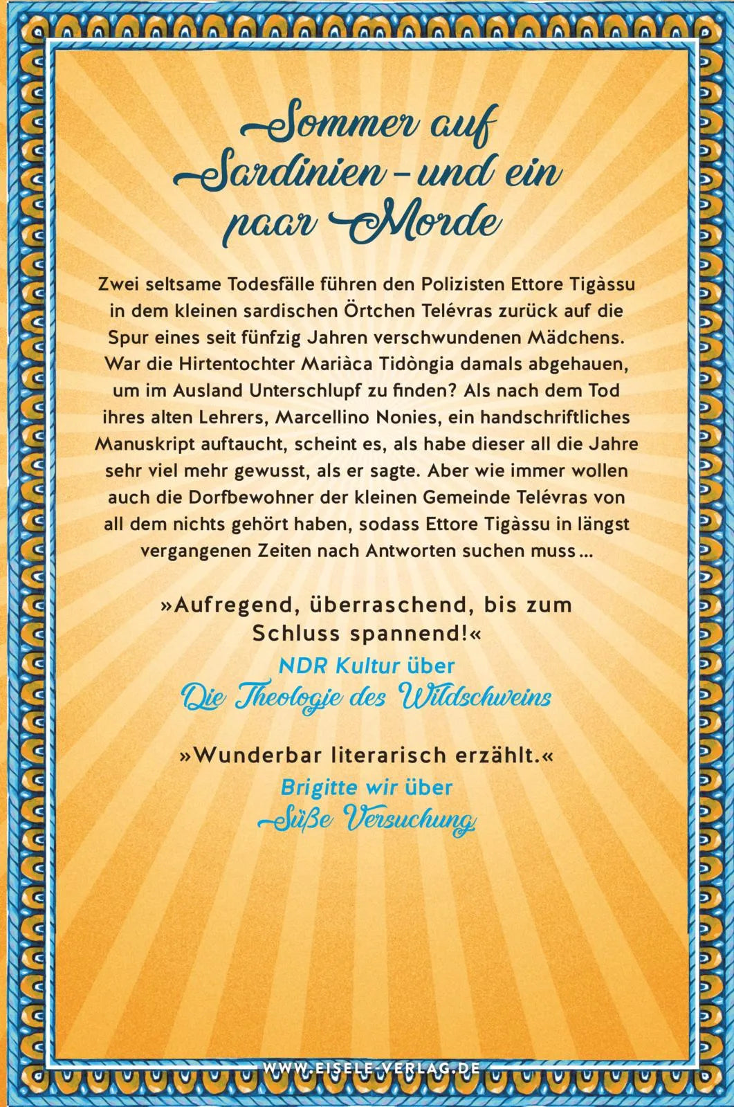 Buchrückseite von 'Die Frömmigkeit der Schafe' mit Klappentext - Paperback