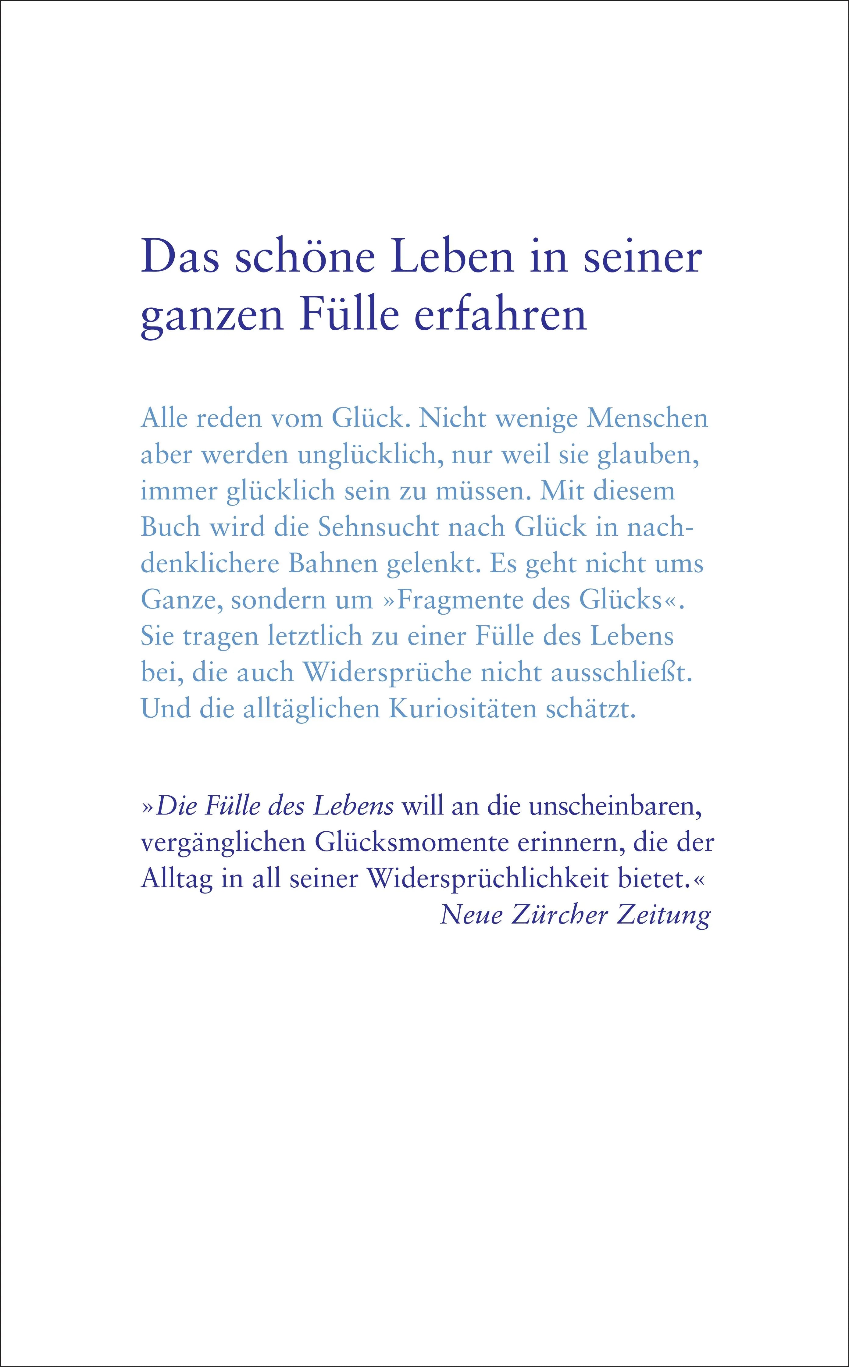 Rückseite: Die Fülle des Lebens (Taschenbuch)