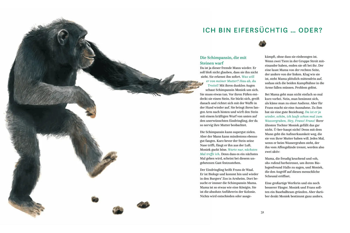Detailansicht: Die Gefühle der Tiere: Von eifersüchtigen Affen, ängstlichen Hunden und pfiffigen Ratten (Hardcover)