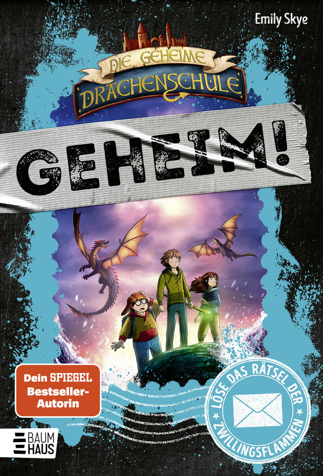 Buchcover von 'Die geheime Drachenschule: Löse das Rätsel der Zwillingsflammen' - Gebundene Ausgabe von Emily Skye