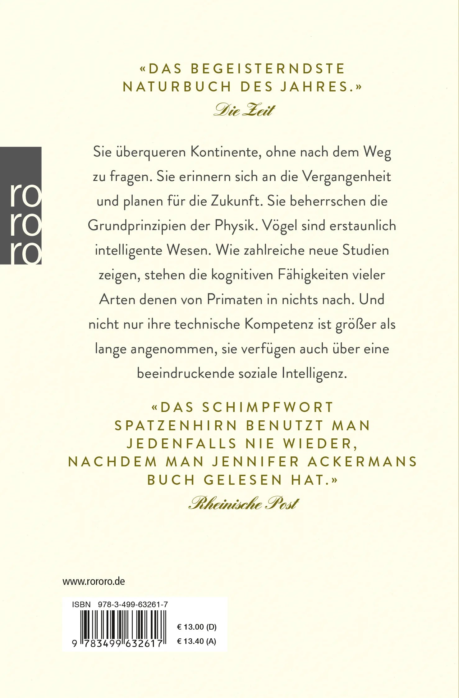 Buchrückseite von 'Die Genies der Lüfte' mit Klappentext - Taschenbuch
