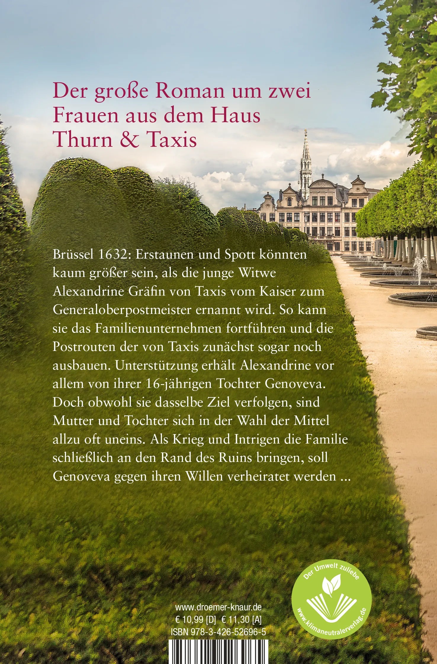 Buchrückseite von 'Die Gräfin ohne Land' mit Klappentext - Taschenbuch