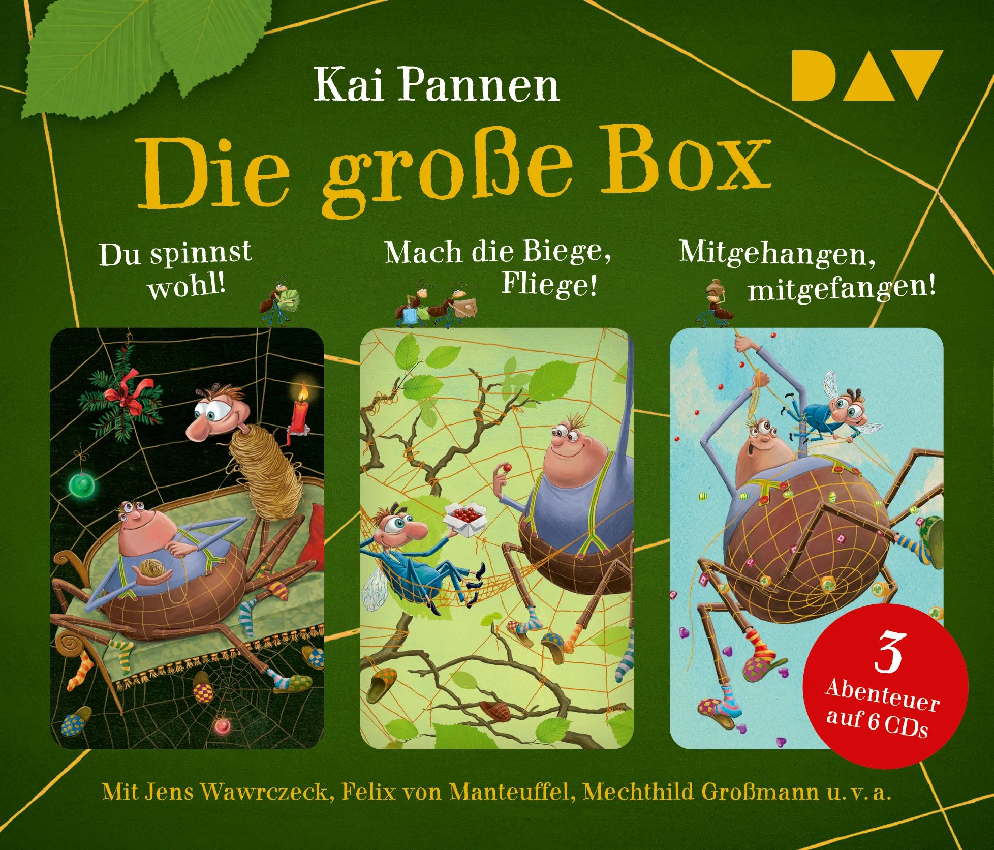 Buchcover von 'Die große Box. Du spinnst wohl! – Mach die Biege, Fliege! – Mitgehangen, mitgefangen!' - Hörbuch (CD) von Kai Pannen