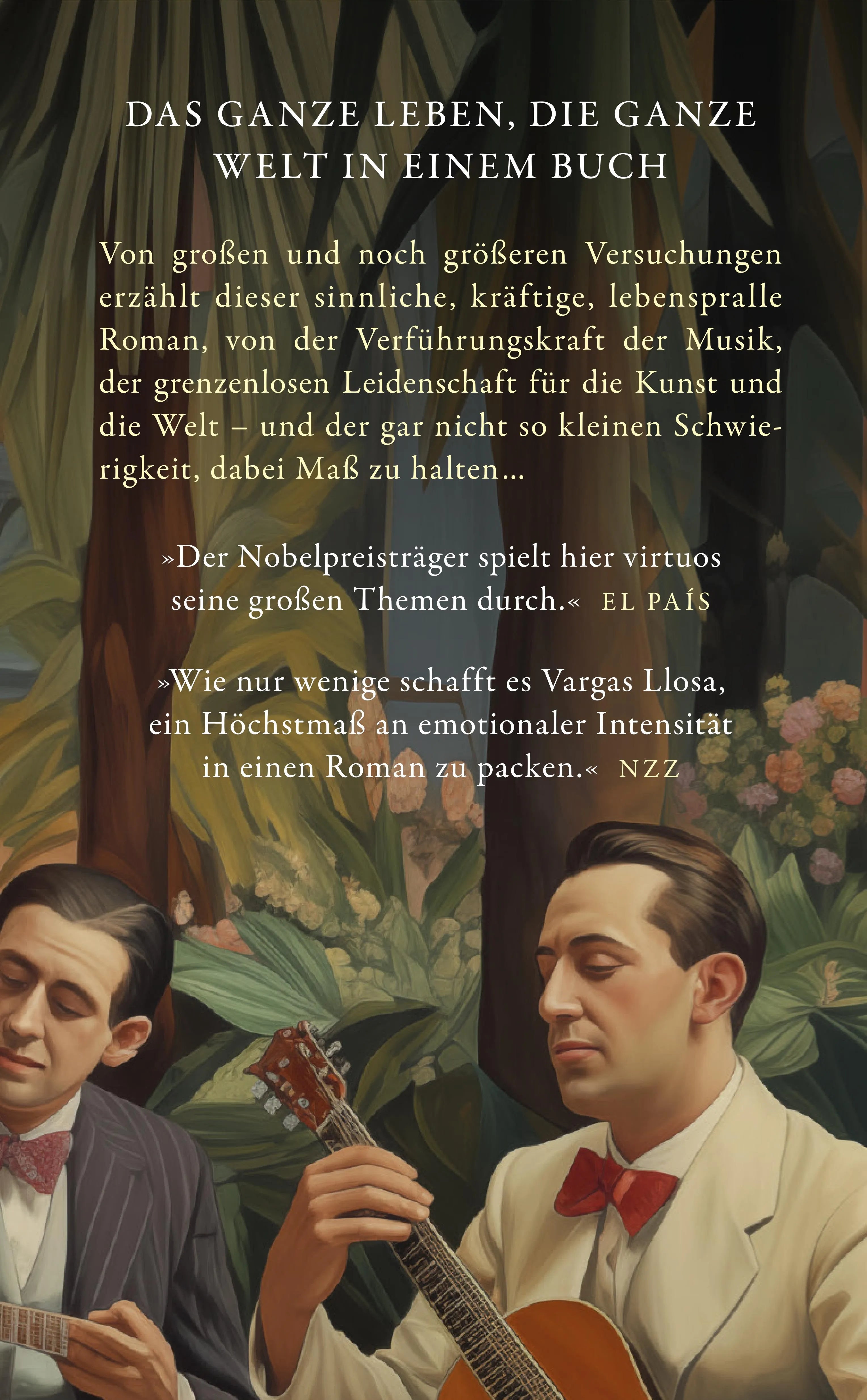 Buchrückseite von 'Die große Versuchung' mit Klappentext - Gebundene Ausgabe