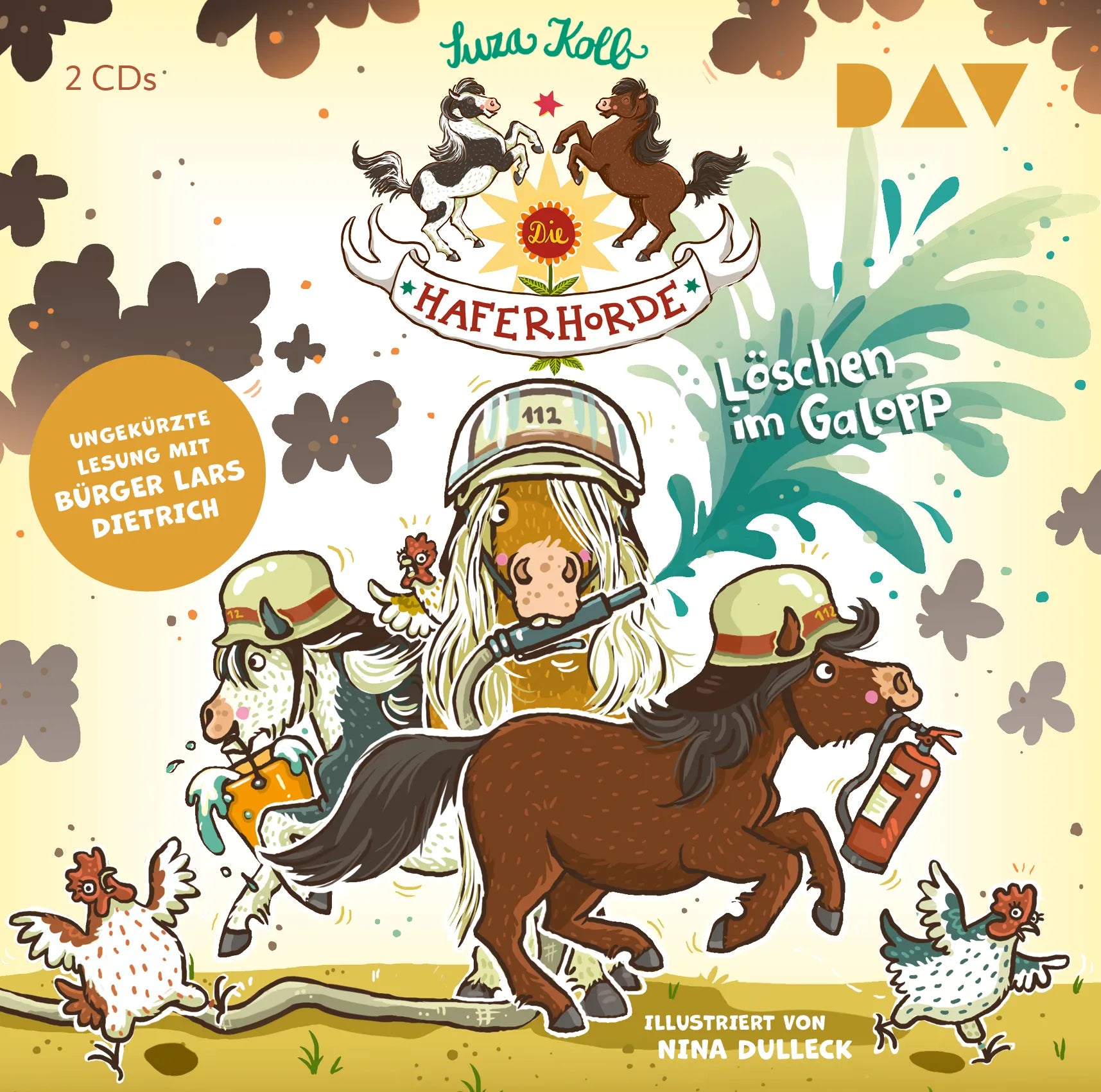 Buchcover von 'Die Haferhorde – Teil 14: Löschen im Galopp' - Hörbuch (CD) von Suza Kolb
