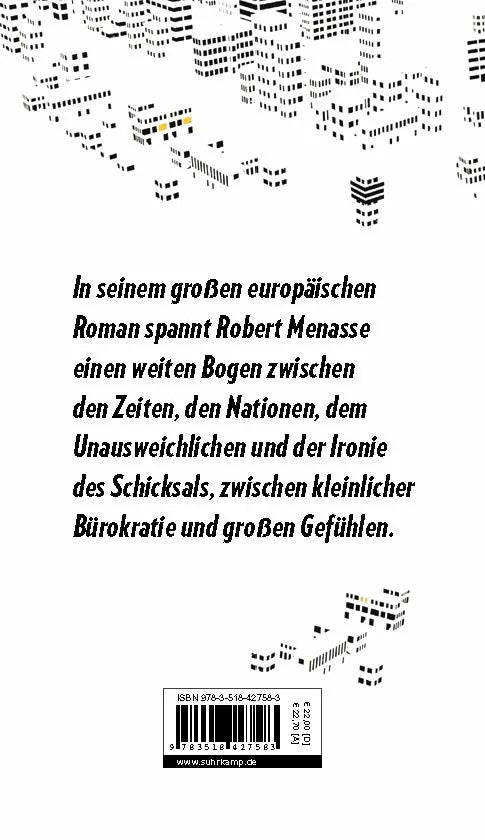 Buchrückseite von 'Die Hauptstadt' mit Klappentext - Gebundene Ausgabe