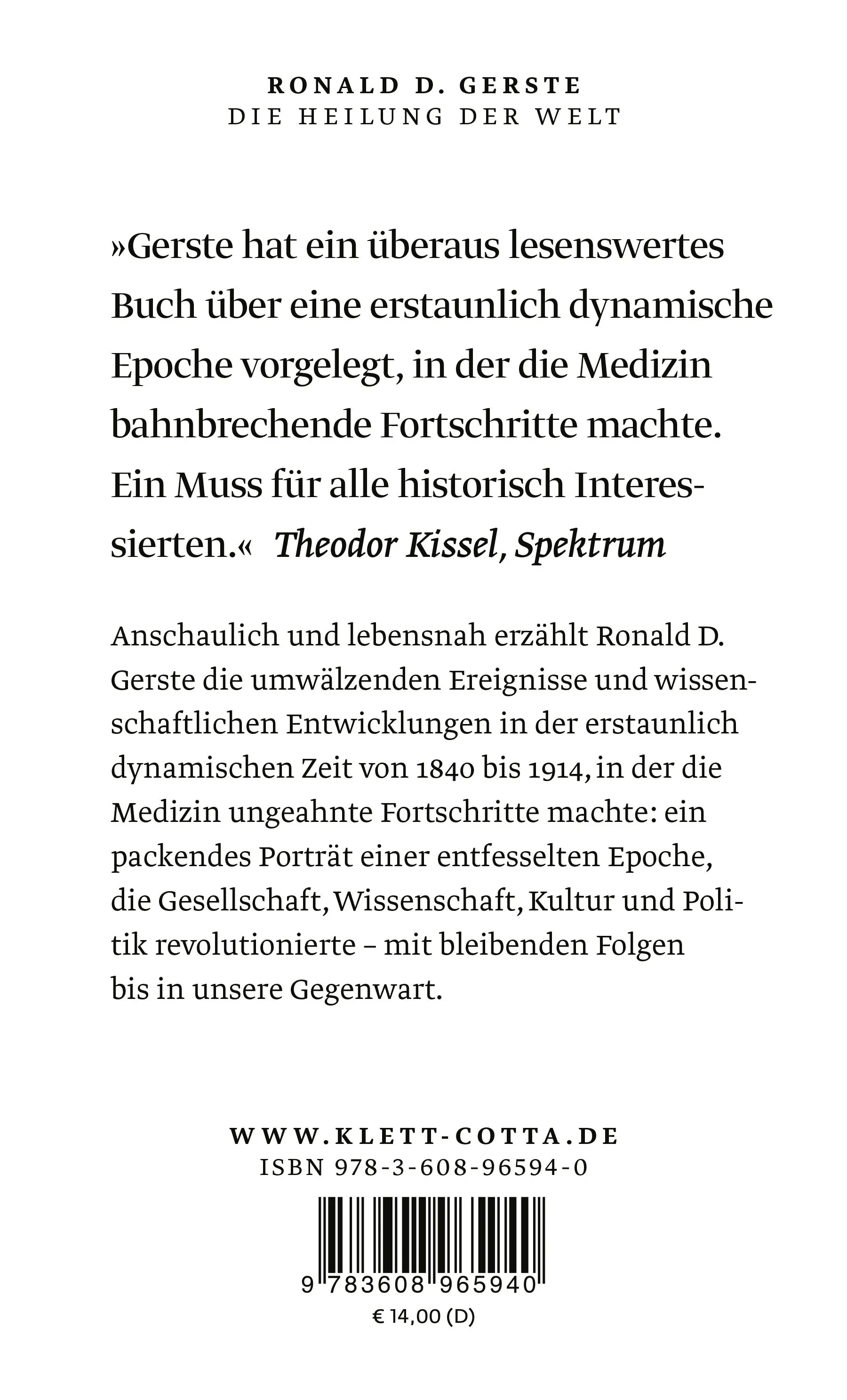 Buchrückseite von 'Die Heilung der Welt' mit Klappentext - Taschenbuch