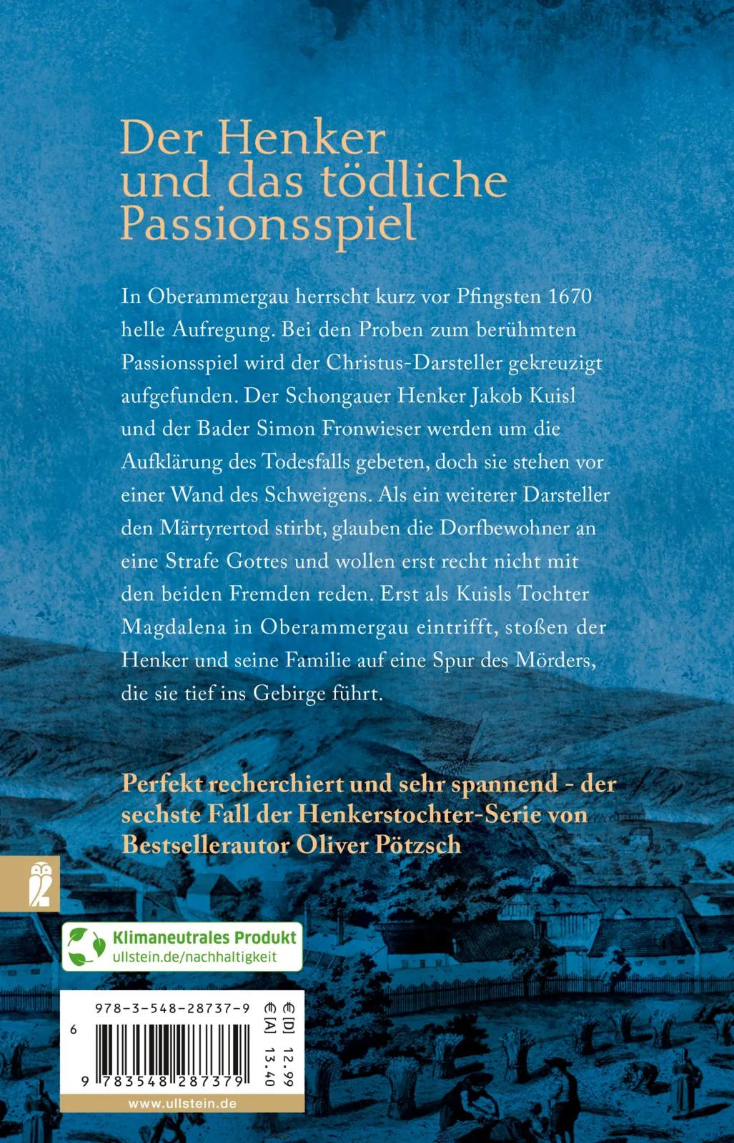 Buchrückseite von 'Die Henkerstochter und das Spiel des Todes' mit Klappentext - Taschenbuch