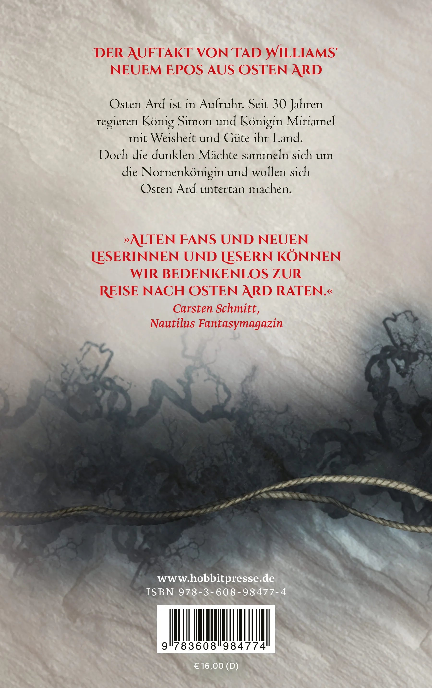 Buchrückseite von 'Die Hexenholzkrone 1' mit Klappentext - Taschenbuch