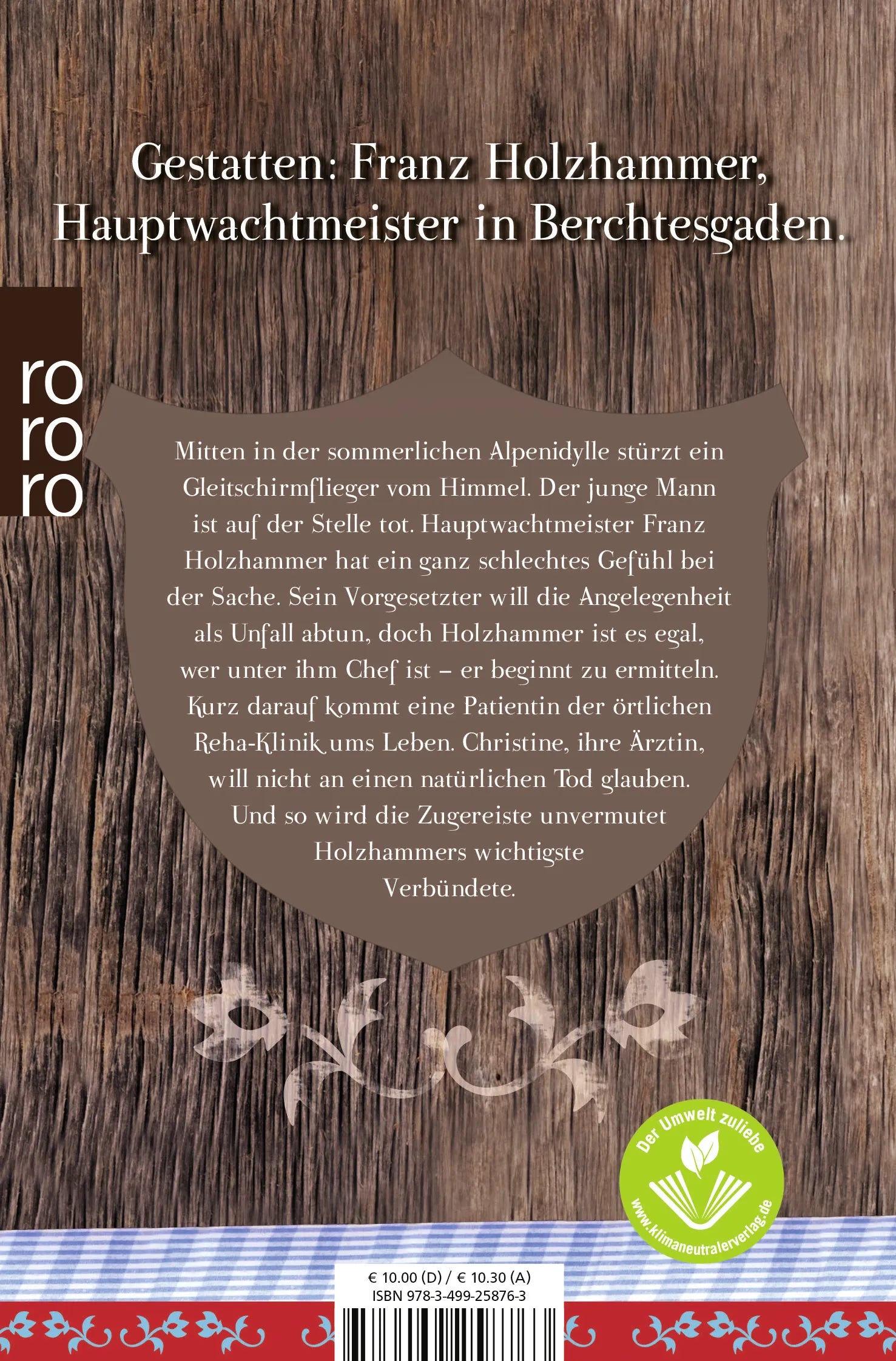 Buchrückseite von 'Die Holzhammer-Methode' mit Klappentext - Taschenbuch