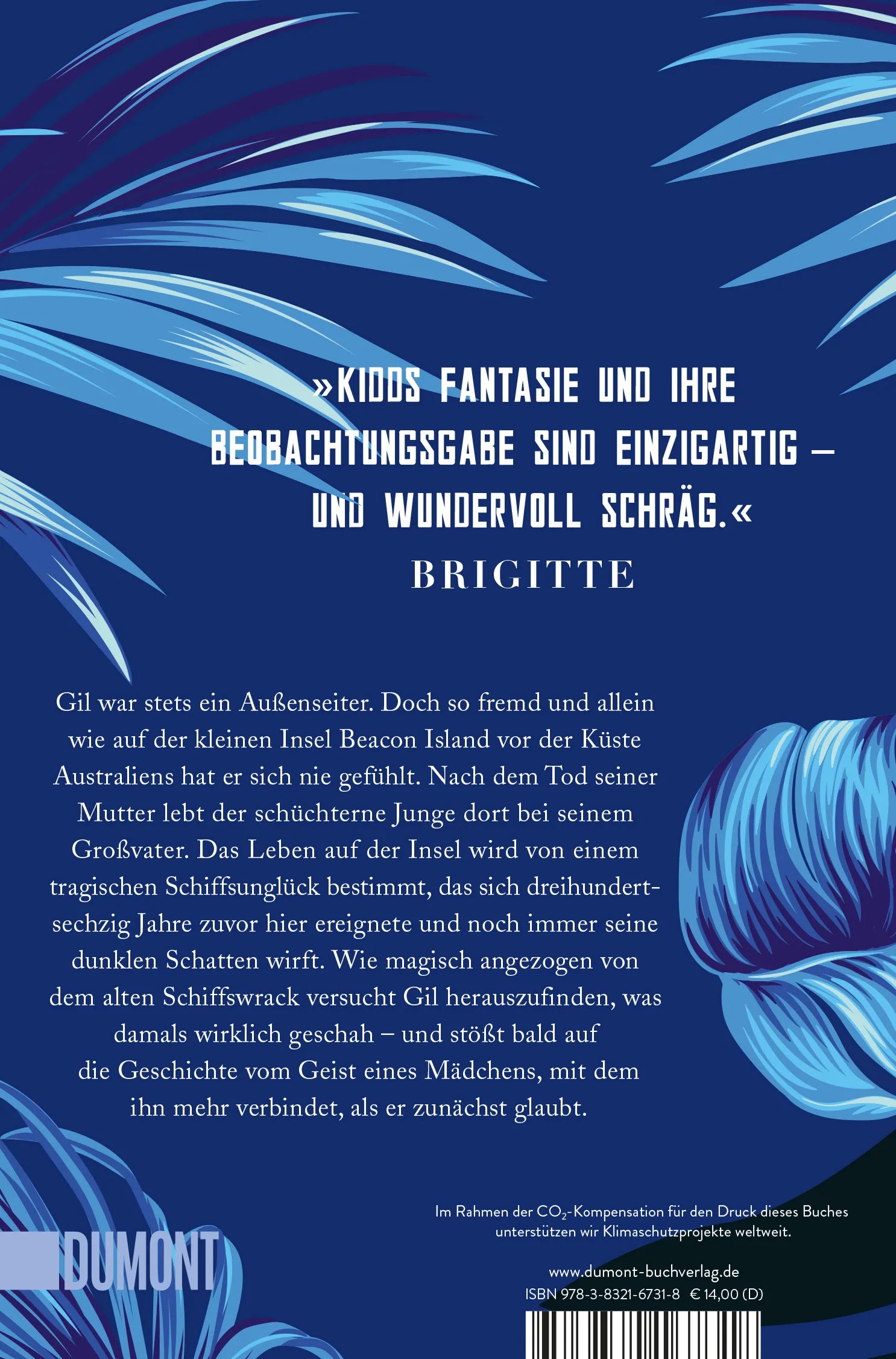 Buchrückseite von 'Die Insel der Unschuldigen' mit Klappentext - Taschenbuch