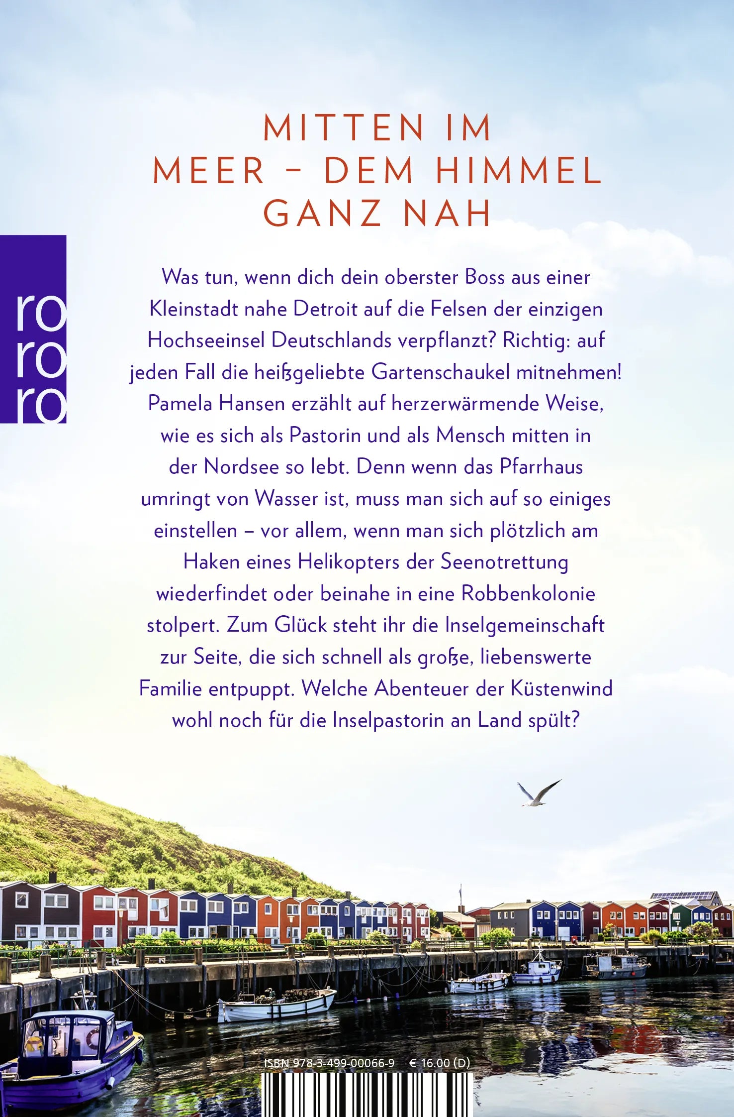 Buchrückseite von 'Die Inselpastorin' mit Klappentext - Taschenbuch