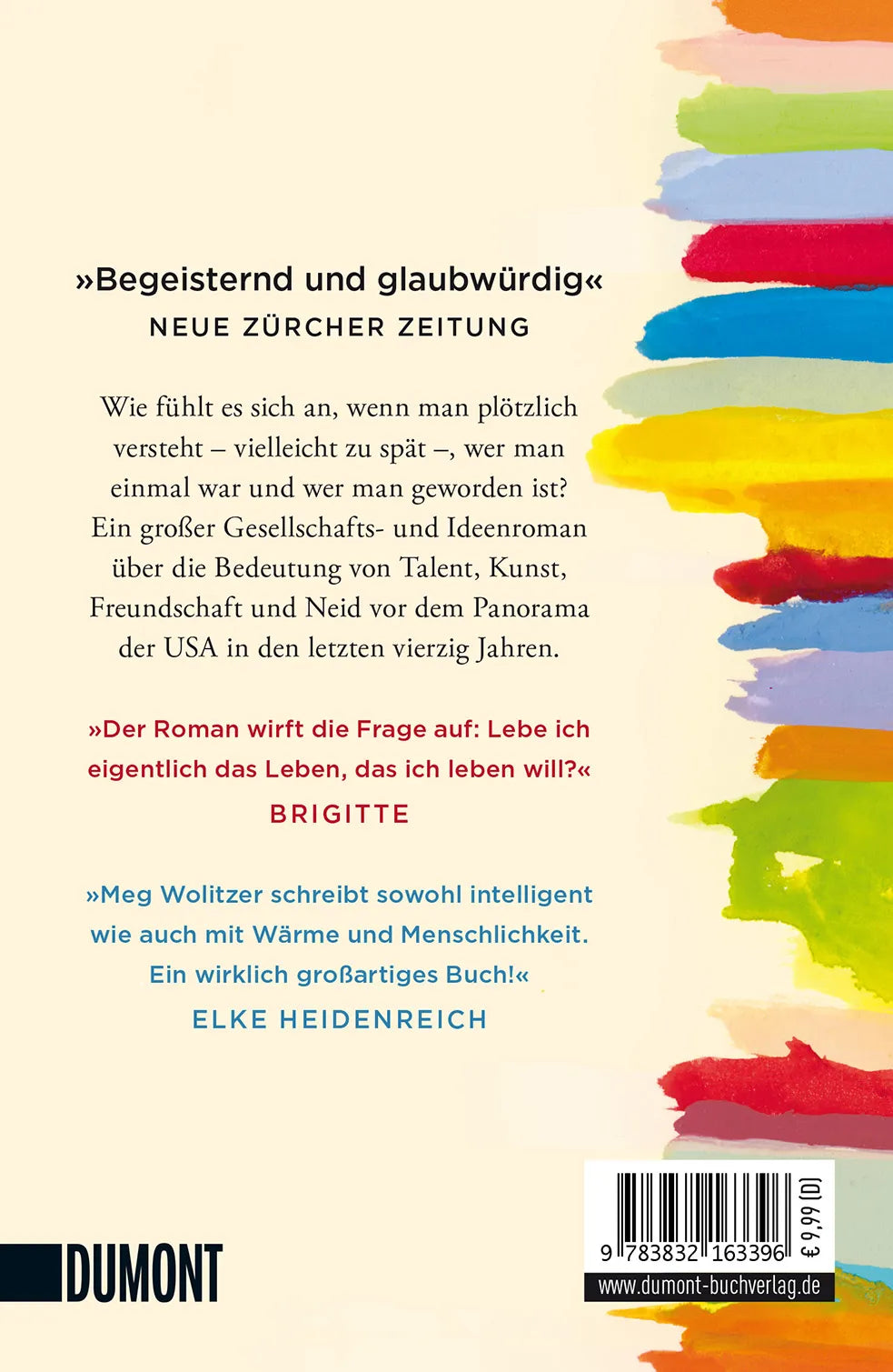 Buchrückseite von 'Die Interessanten' mit Klappentext - Taschenbuch