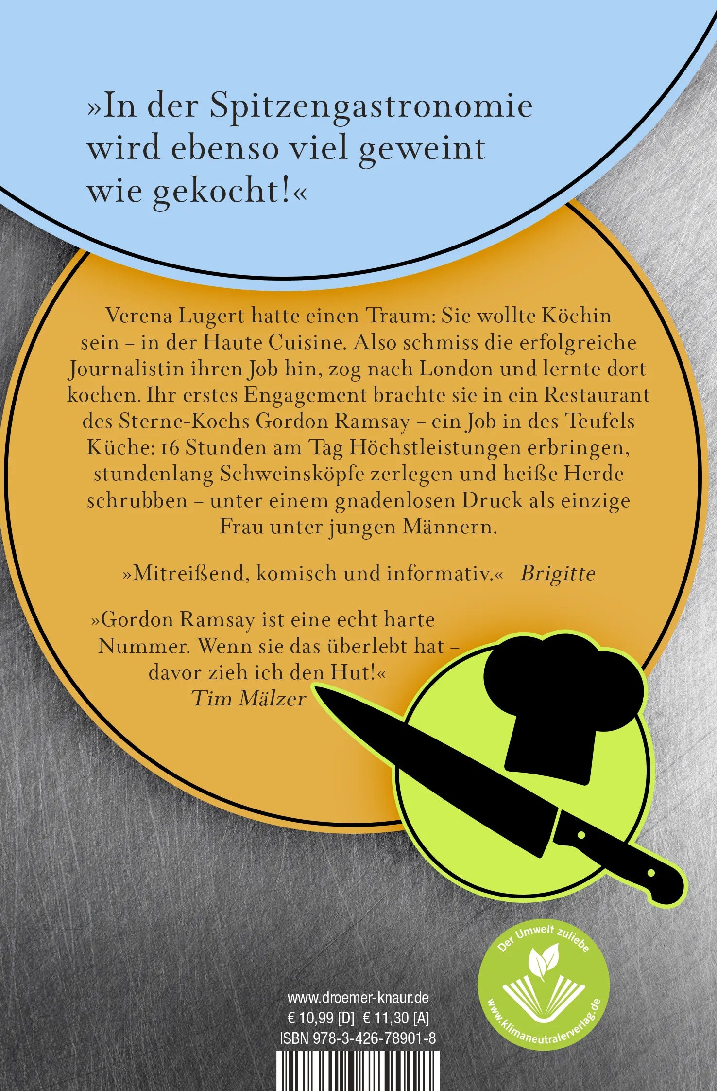 Buchrückseite von 'Die Irren mit dem Messer' mit Klappentext - Taschenbuch