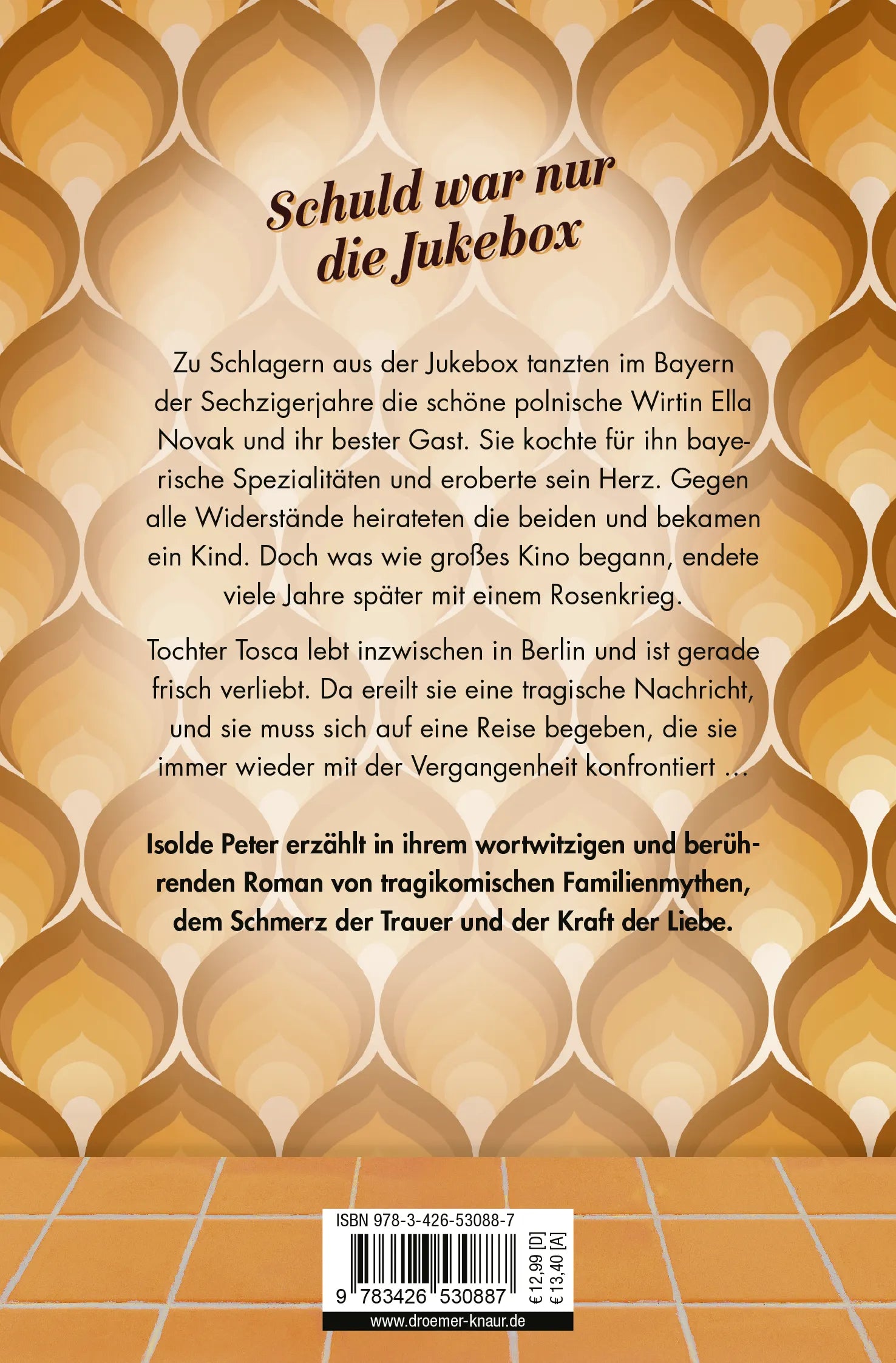 Buchrückseite von 'Die Jukebox meiner Mutter' mit Klappentext - Taschenbuch