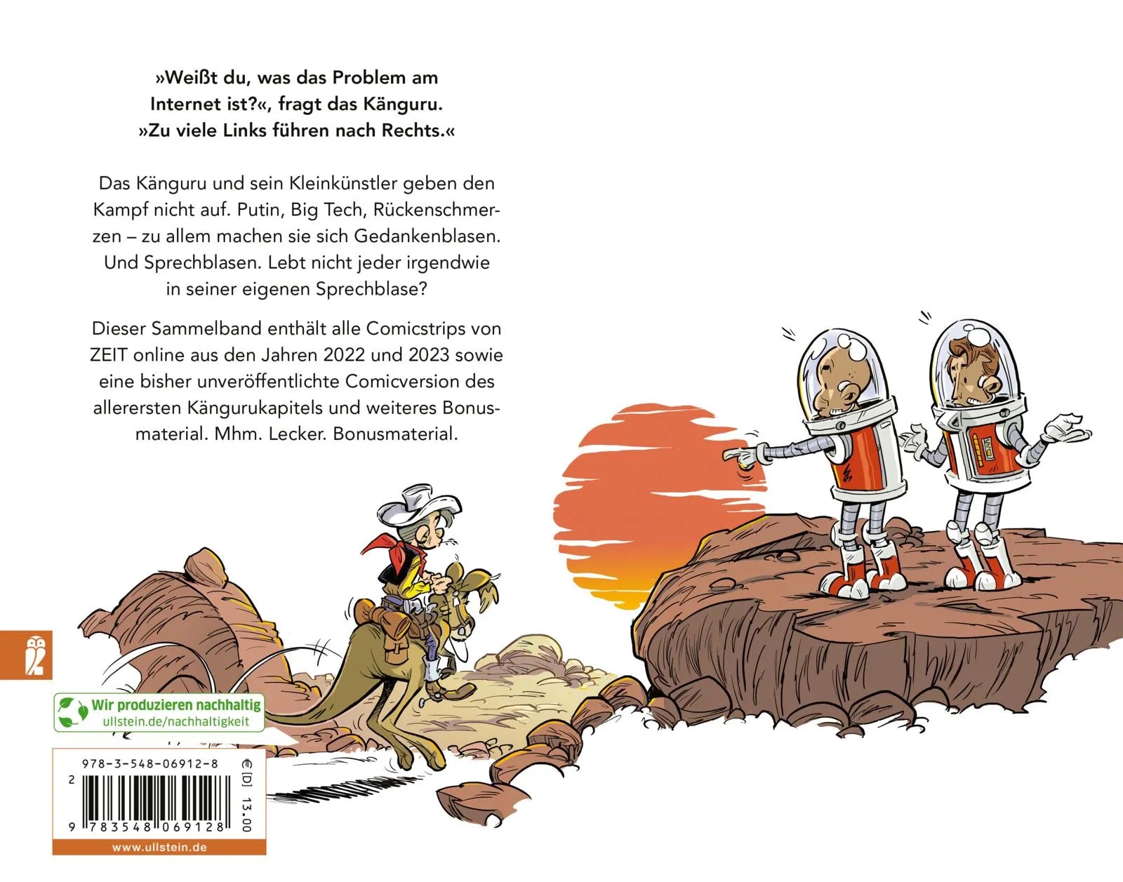 Buchrückseite von 'Die Känguru-Comics 2' mit Klappentext - Taschenbuch