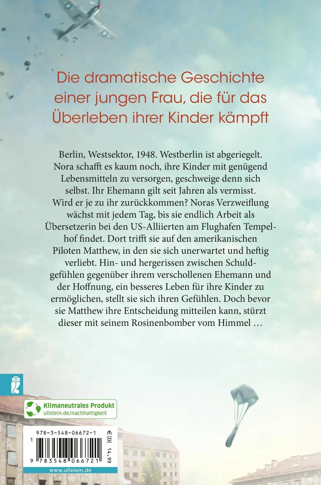 Buchrückseite von 'Die Kinder der Luftbrücke' mit Klappentext - Paperback