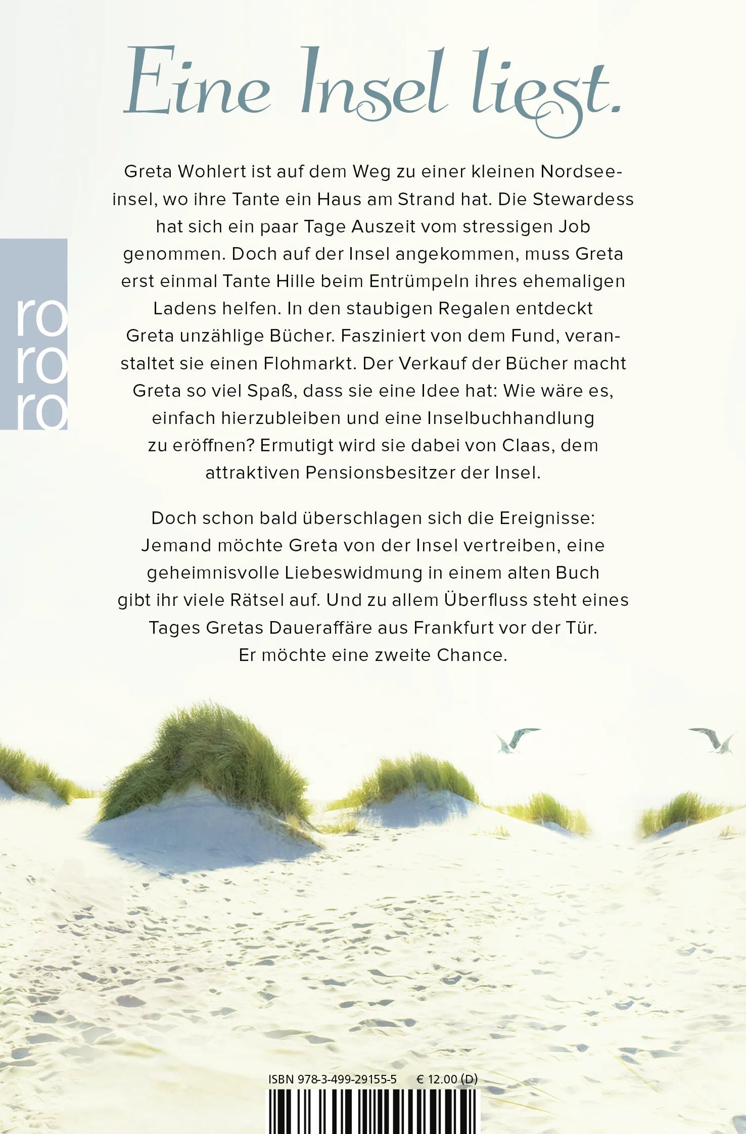 Buchrückseite von 'Die kleine Inselbuchhandlung' mit Klappentext - Taschenbuch
