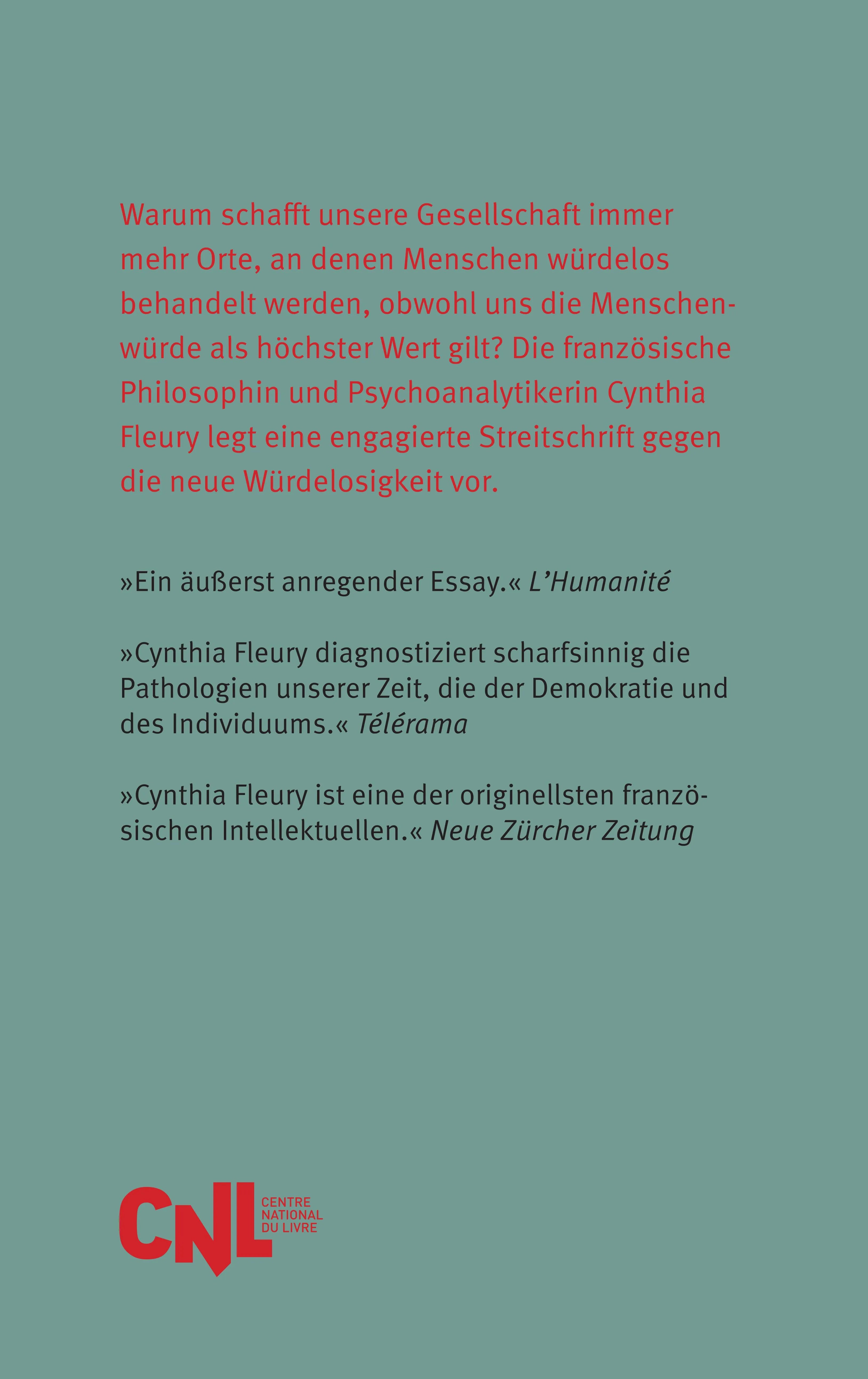 Buchrückseite von 'Die Klinik der Würde' mit Klappentext - Gebundene Ausgabe
