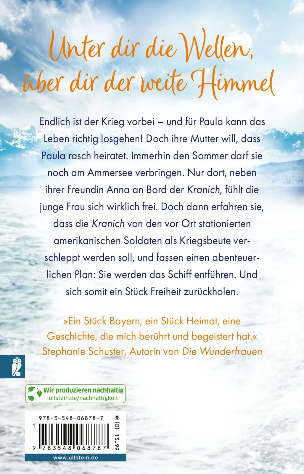 Buchrückseite von 'Die Kranichfrauen' mit Klappentext - Taschenbuch
