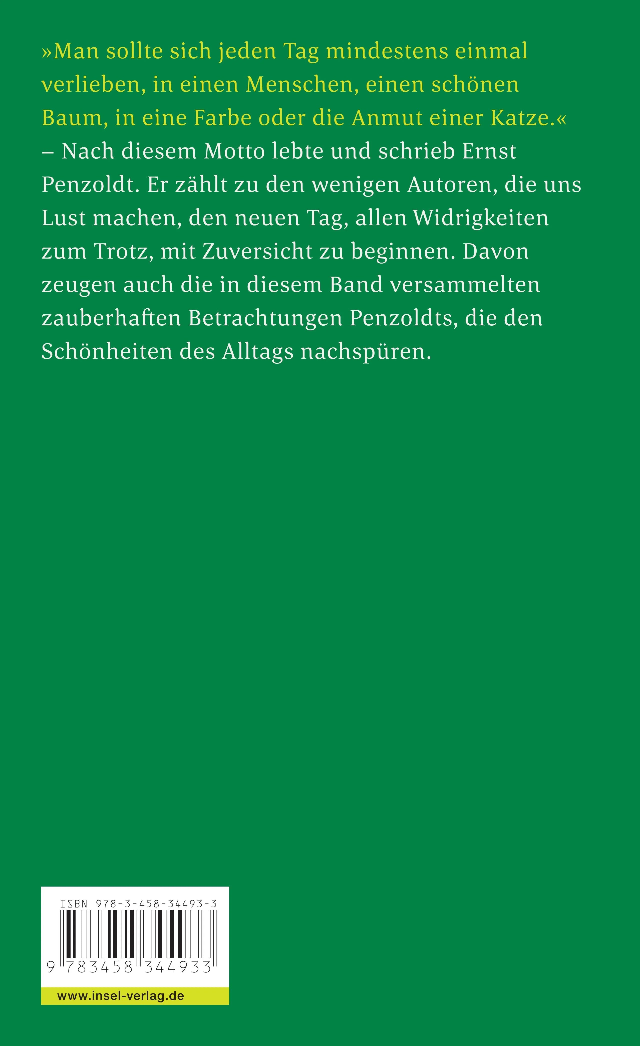 Buchrückseite von 'Die Kunst, das Leben zu lieben, und andere Betrachtungen' mit Klappentext - Taschenbuch