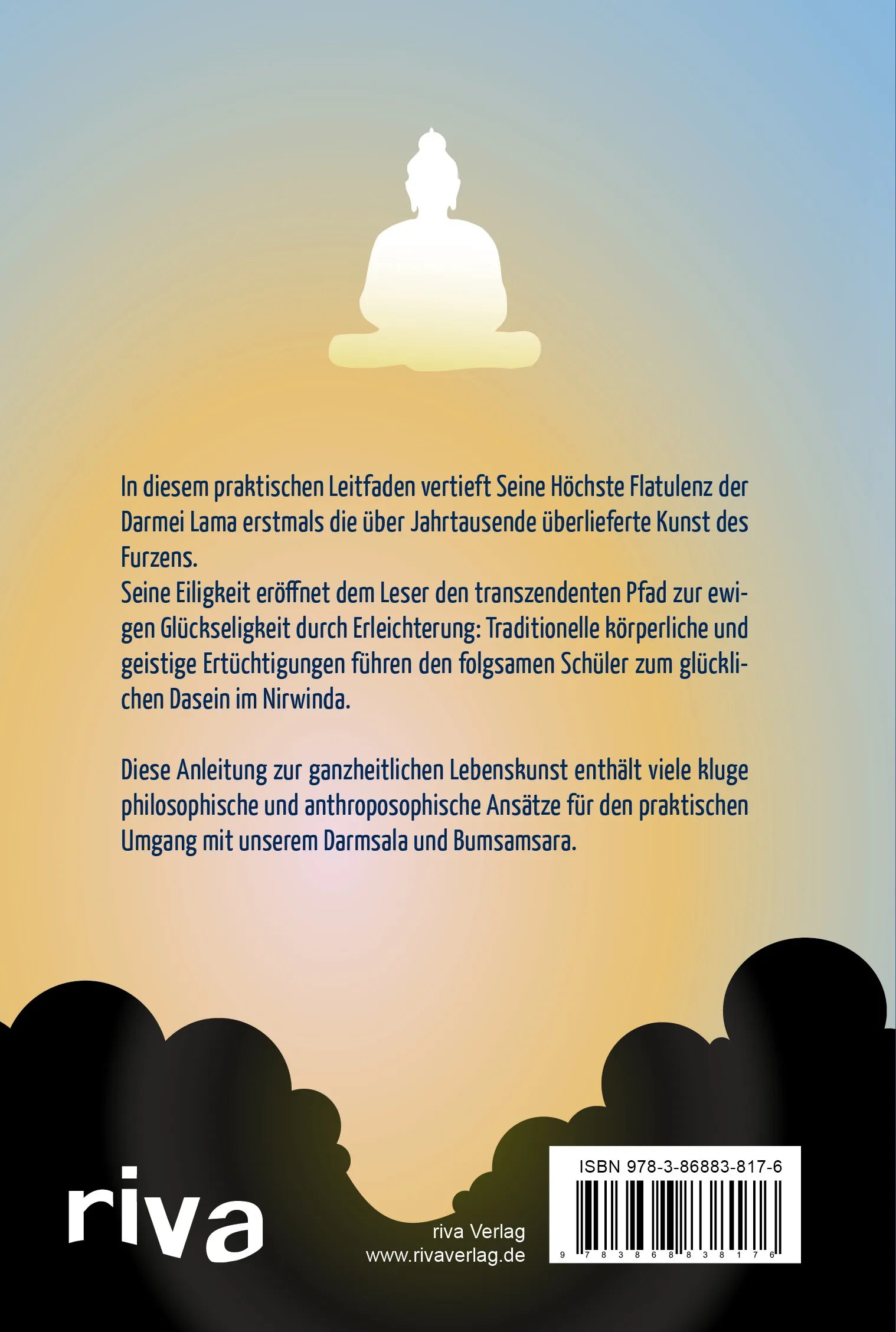 Buchrückseite von 'Die Kunst des Furzens' mit Klappentext - Gebundene Ausgabe