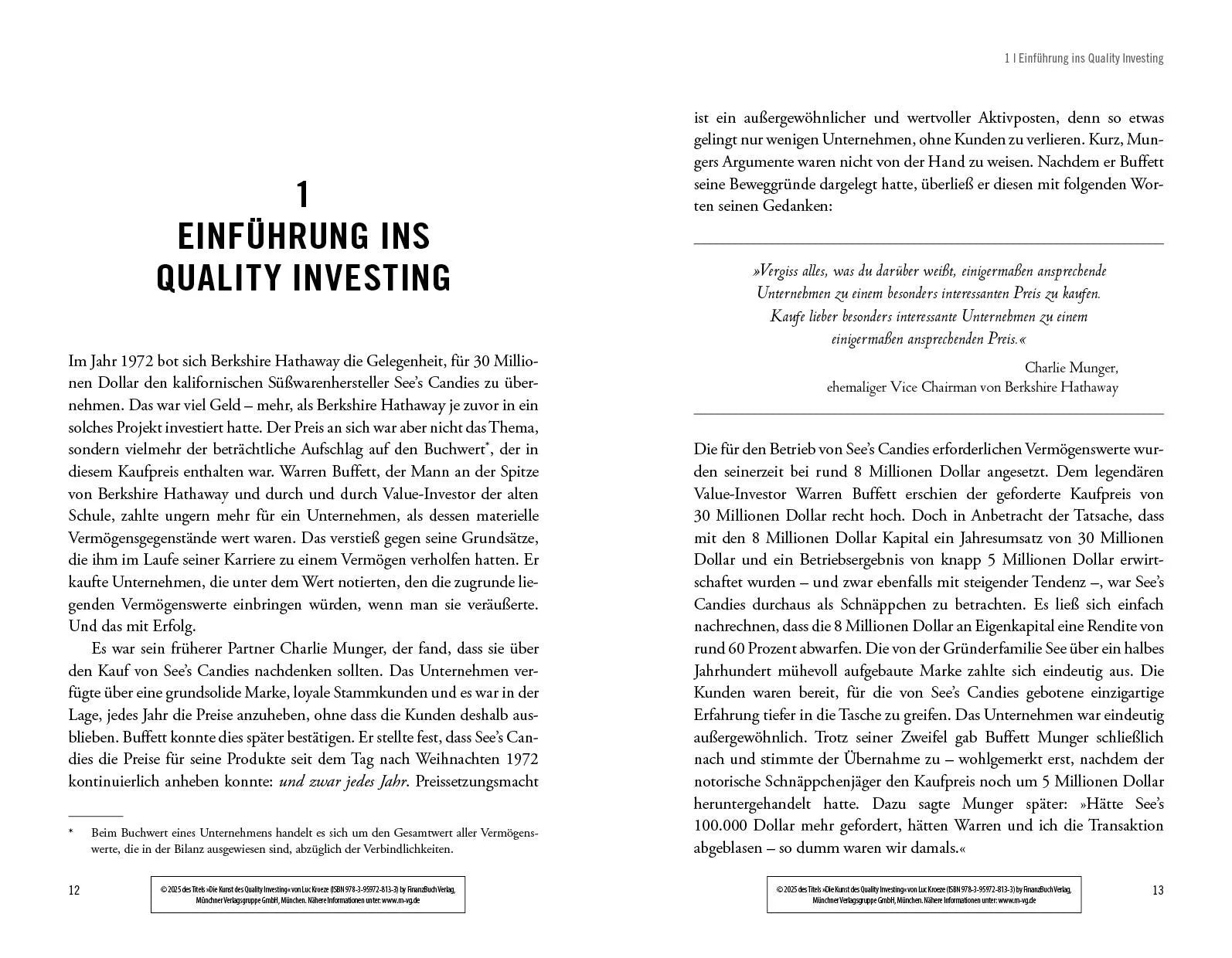 Innenansicht von 'Die Kunst des Quality Investing' - Taschenbuch