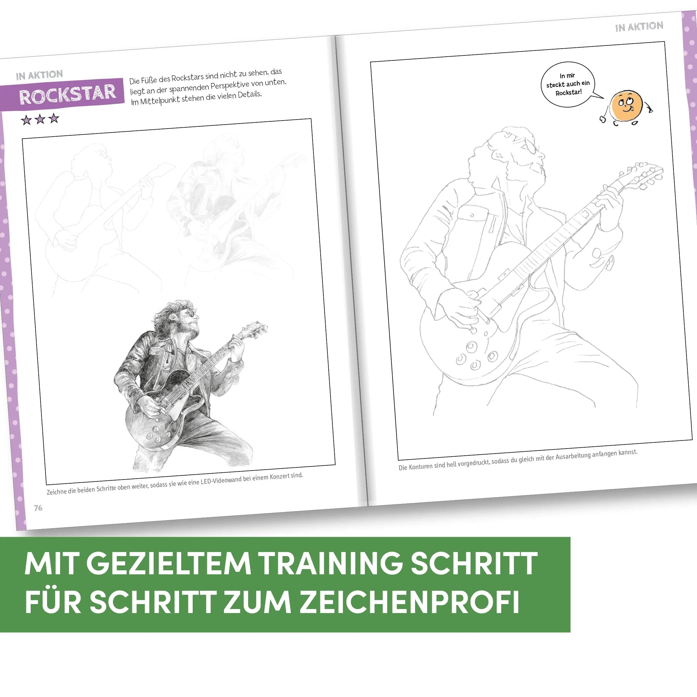 Detailansicht: Die Kunst des Zeichnens für Kinder Übungsbuch - Menschen (Taschenbuch)