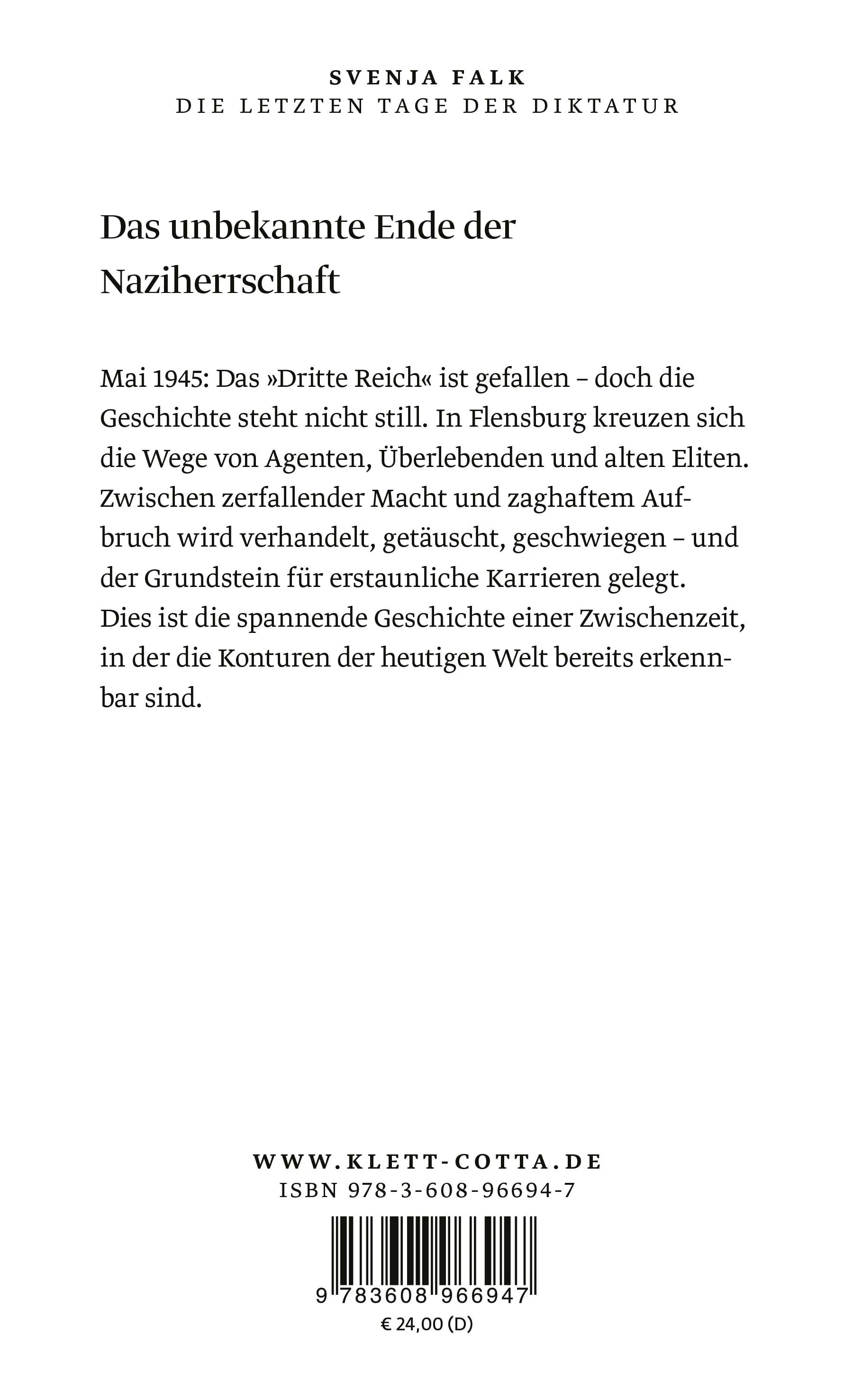 Buchrückseite von 'Die letzten Tage der Diktatur' mit Klappentext - Gebundene Ausgabe
