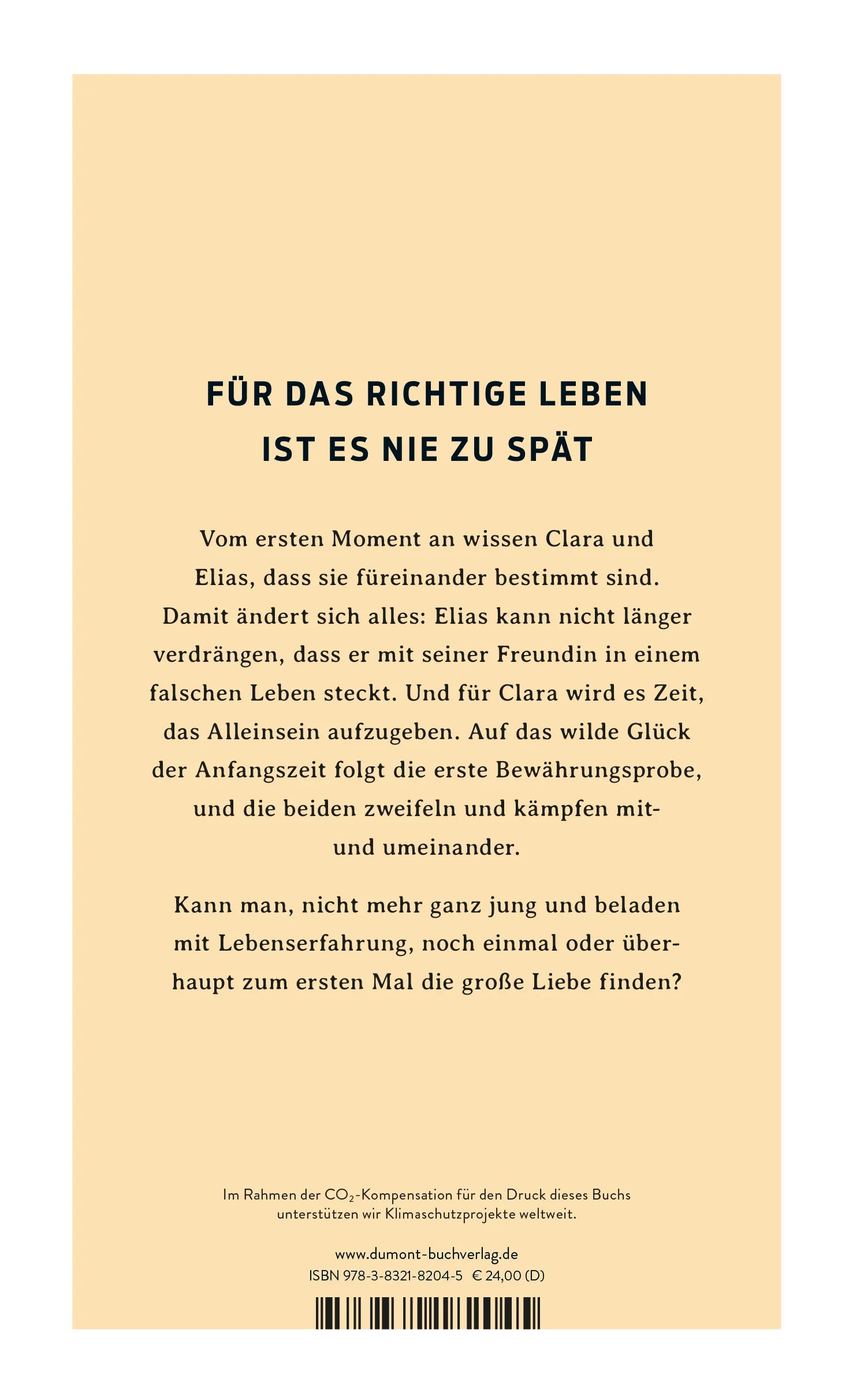 Buchrückseite von 'Die Liebe an miesen Tagen' mit Klappentext - Gebundene Ausgabe