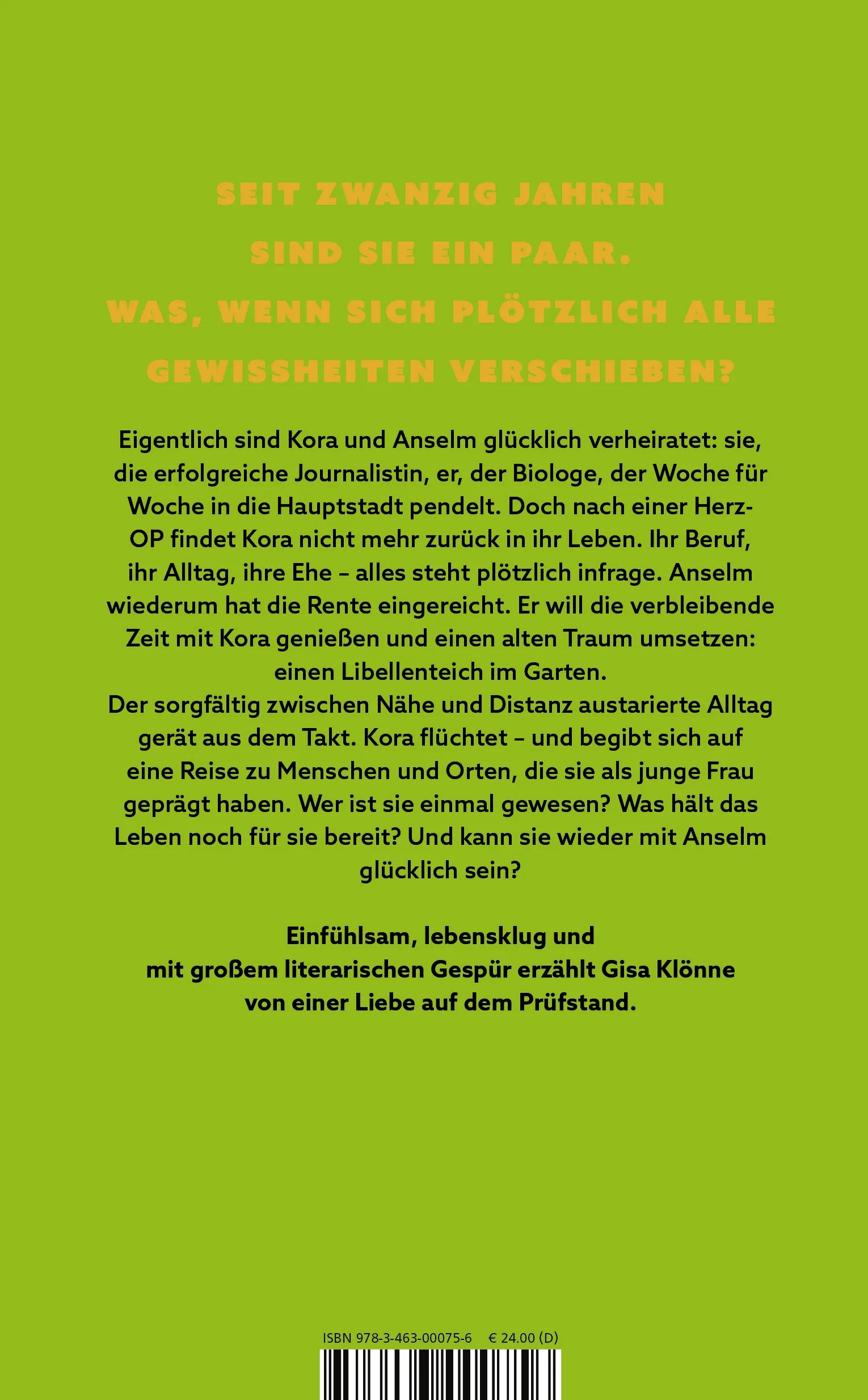Rückseite: Die Liebe, später (Hardcover)