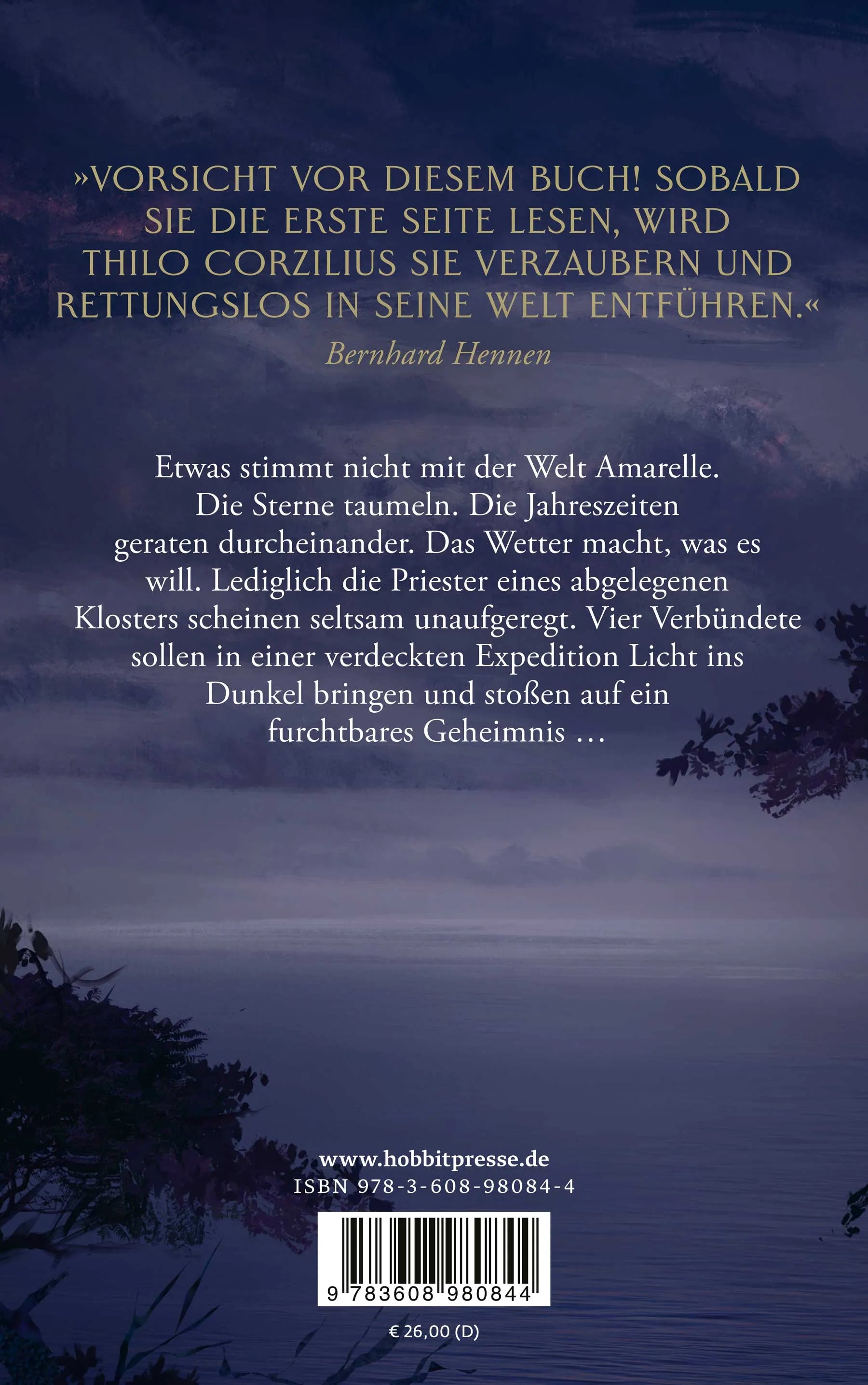 Buchrückseite von 'Die Lüge von Feuer und Ewigkeit' mit Klappentext - Gebundene Ausgabe