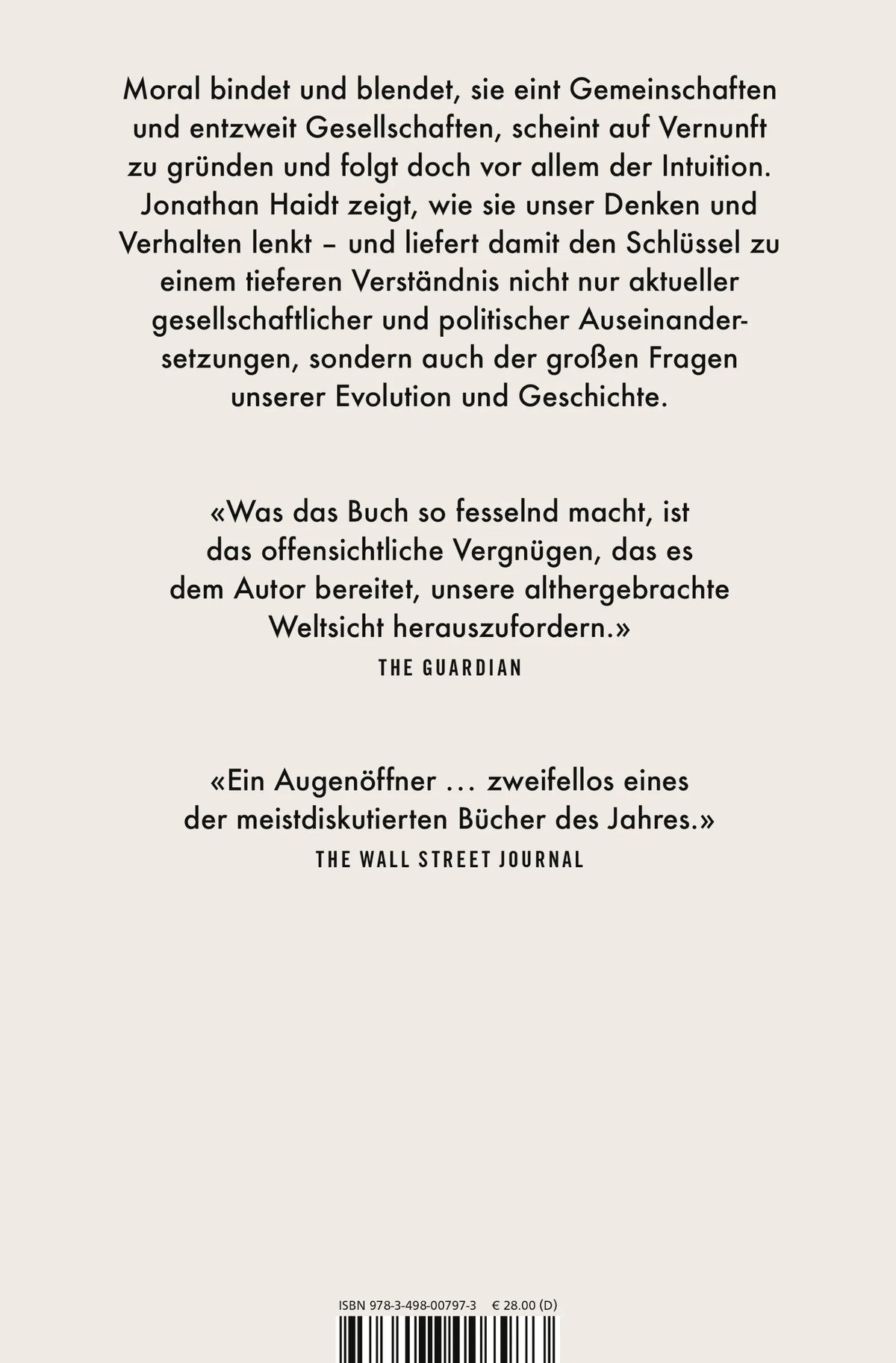 Rückseite: Die Macht der Moral (Hardcover)