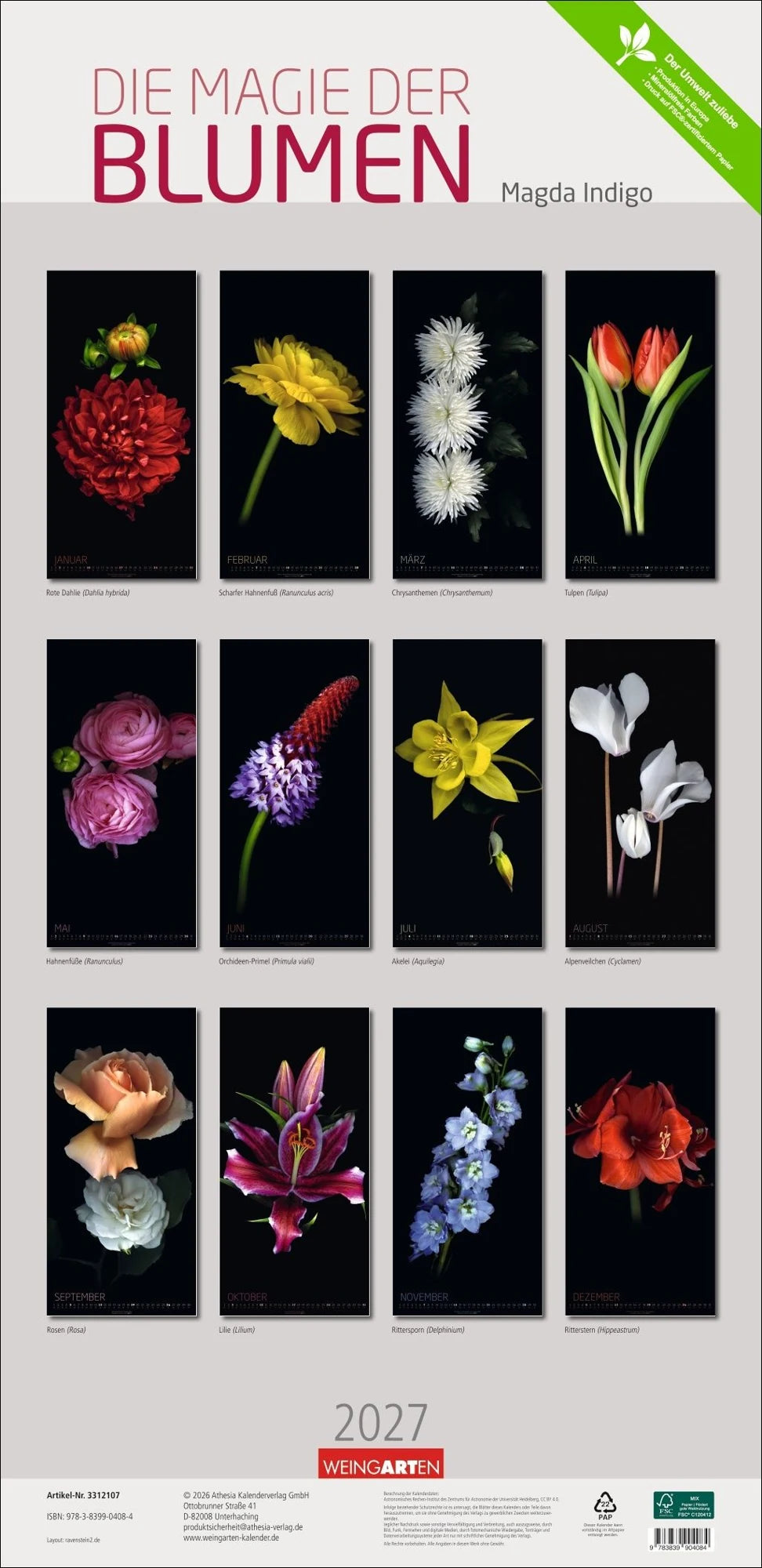 Die Magie der Blumen Kalender 2027 – Ansicht