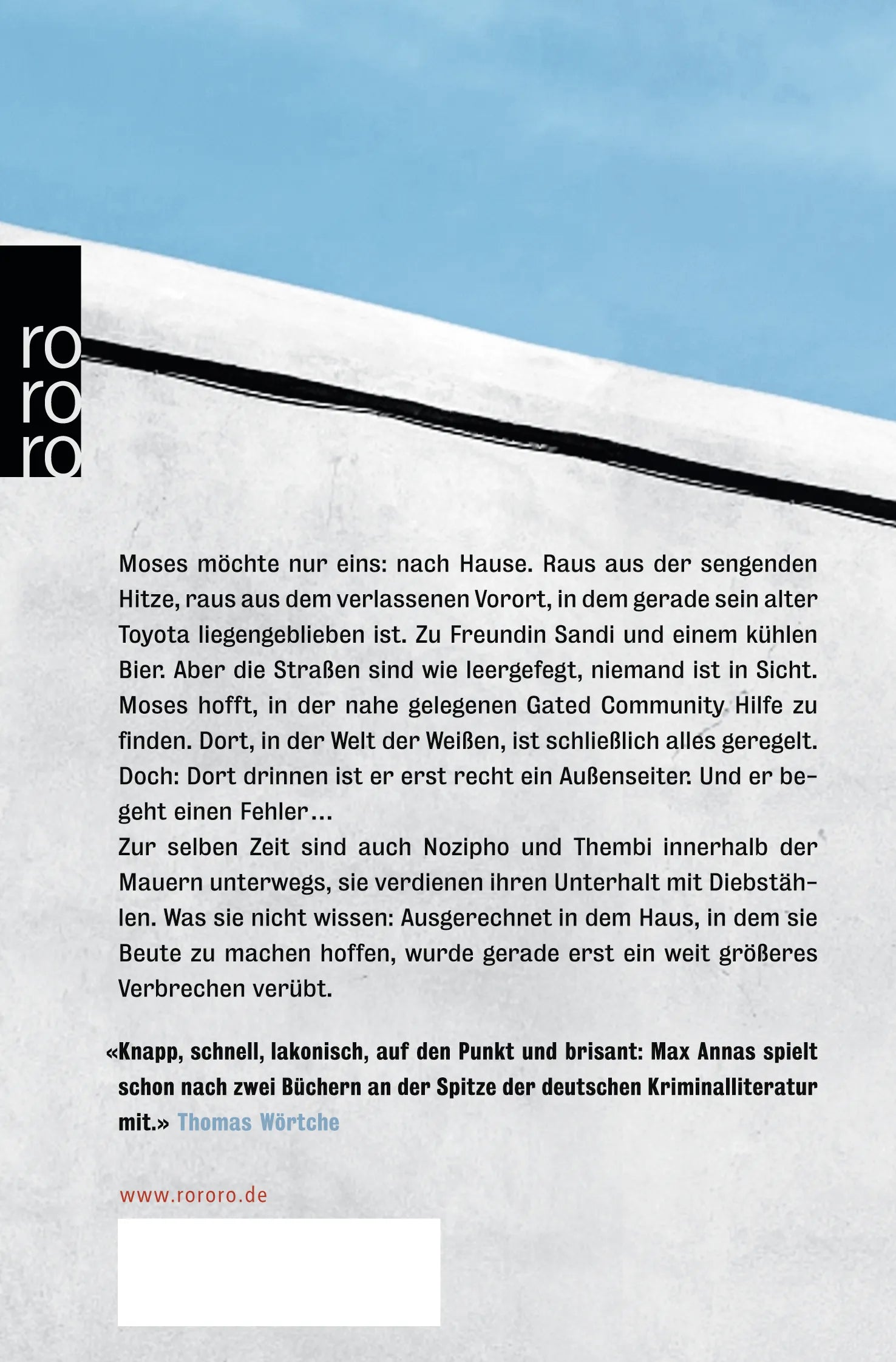 Buchrückseite von 'Die Mauer' mit Klappentext - Taschenbuch