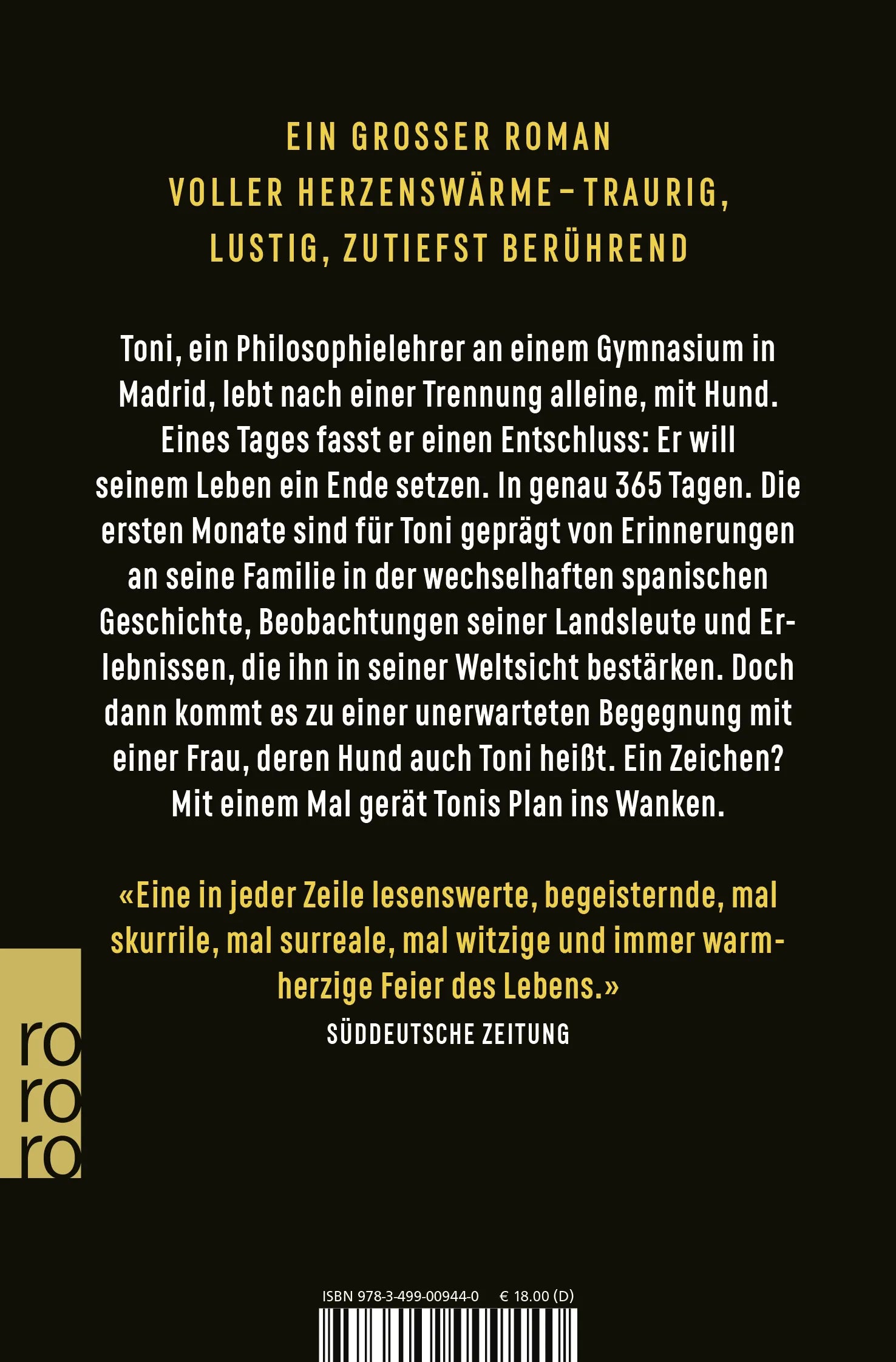 Buchrückseite von 'Die Mauersegler' mit Klappentext - Taschenbuch