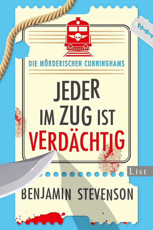 Buchcover von 'Die mörderischen Cunninghams. Jeder im Zug ist verdächtig' - Paperback von Benjamin Stevenson