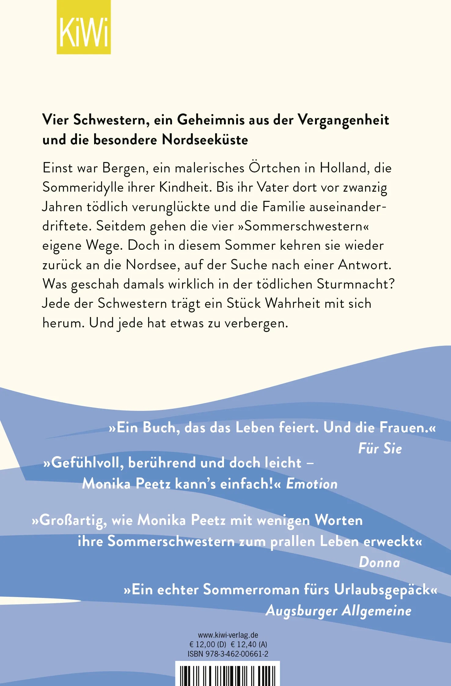 Buchrückseite von 'Die Nacht der Lichter - Die Sommerschwestern' mit Klappentext - Taschenbuch