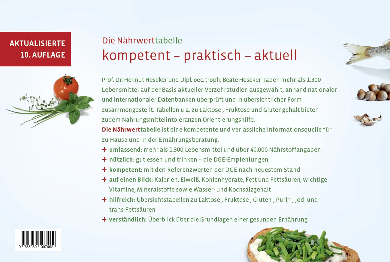 Rückseite: Die Nährwerttabelle (Taschenbuch)