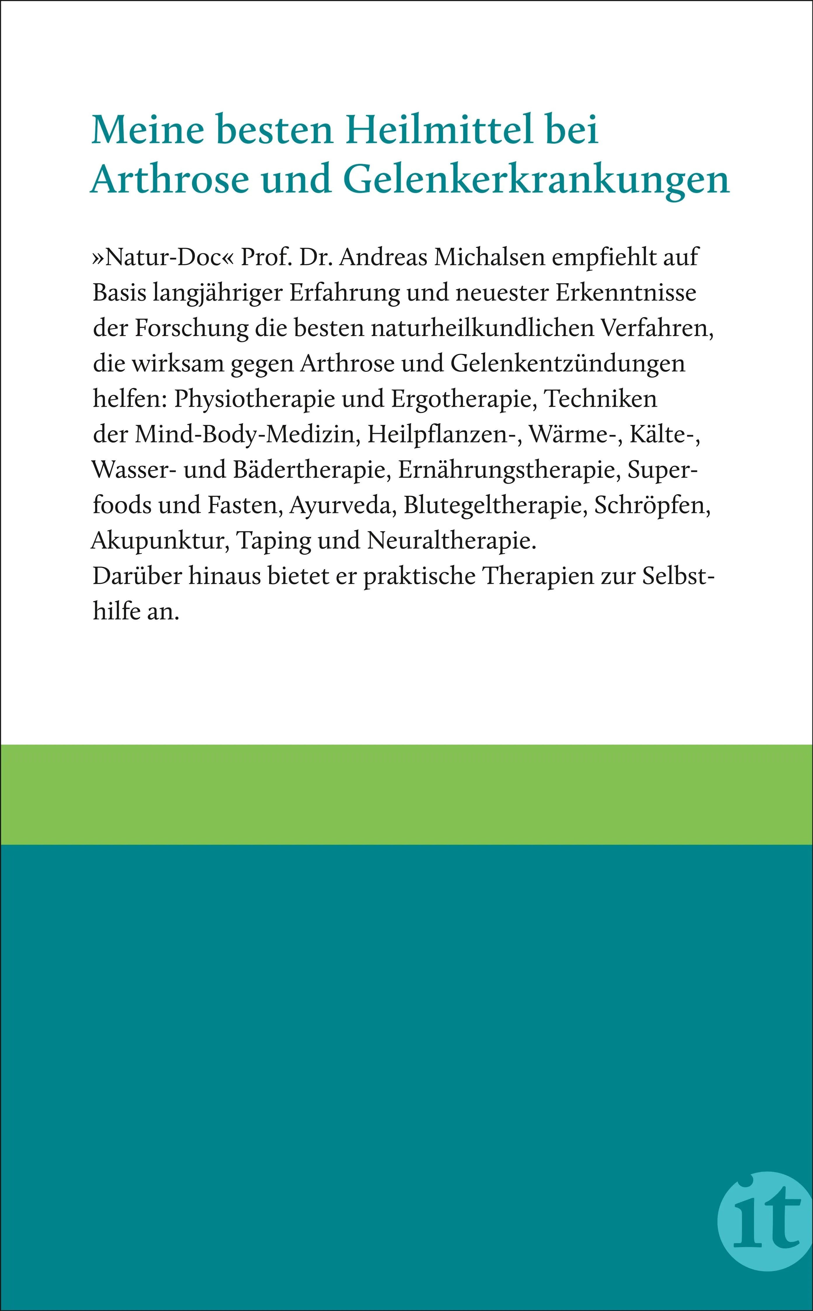Buchrückseite von 'Die Natur-Docs – Meine besten Heilmittel für Gelenke. Arthrose, Rheuma und Schmerzen' mit Klappentext - Taschenbuch