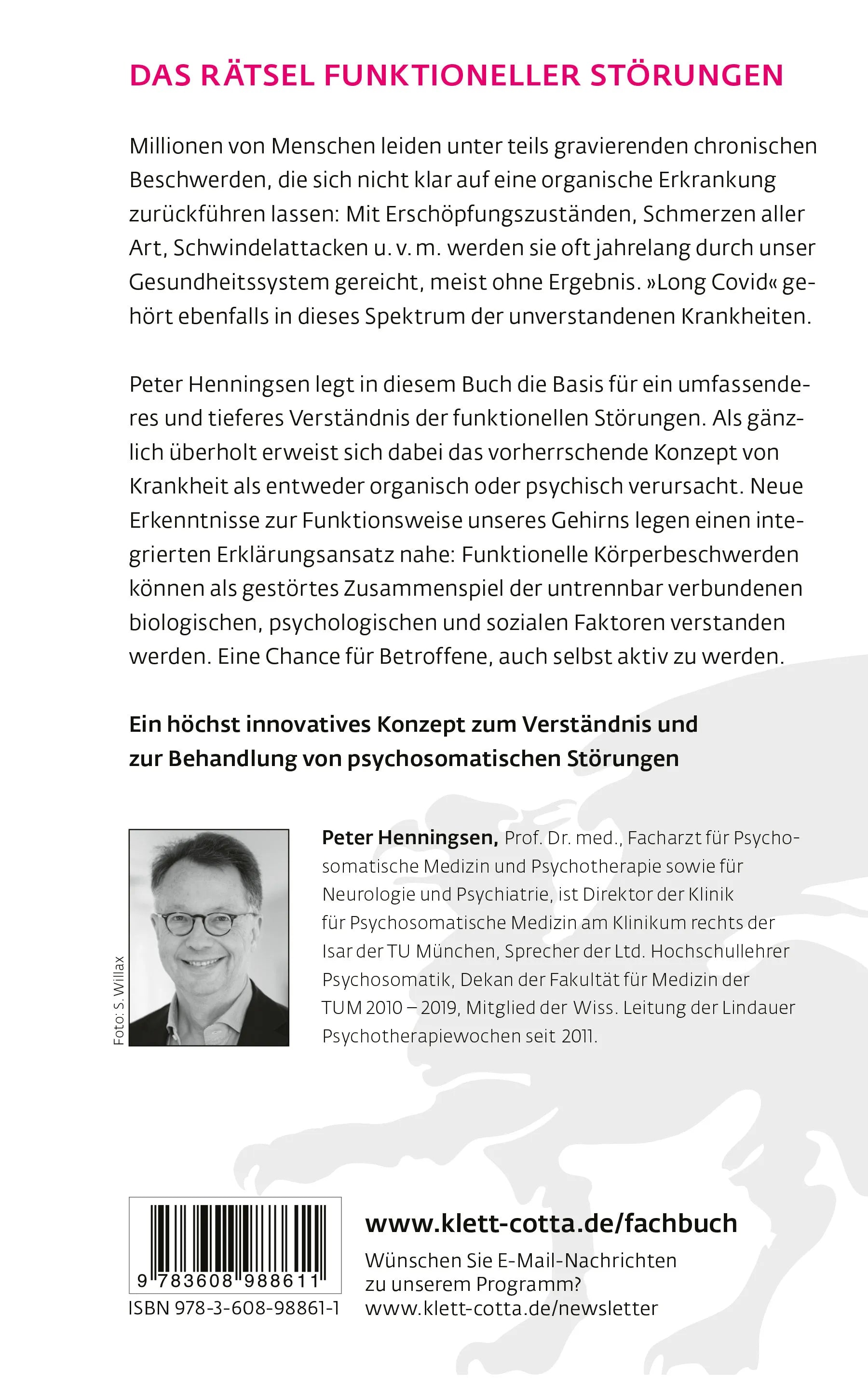 Buchrückseite von 'Die neue Psychosomatik der Körperbeschwerden' mit Klappentext - Paperback