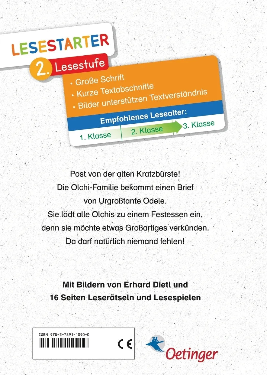 Buchrückseite von 'Die Olchis. Das Stinkersocken-Festessen' mit Klappentext - Gebundene Ausgabe