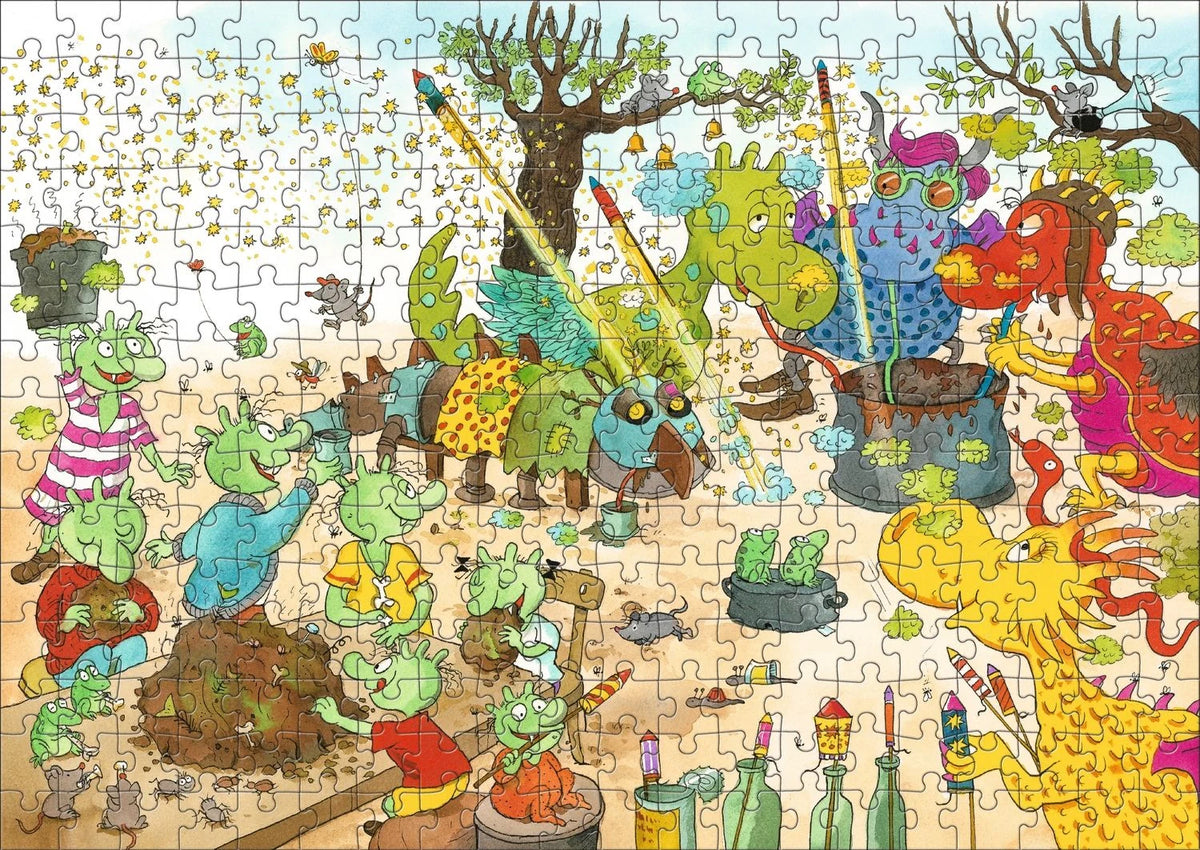 Die Olchis. Puzzle im Buch. Feuerstuhl. 300 Teile, Format 48 x 24 cm – Ansicht