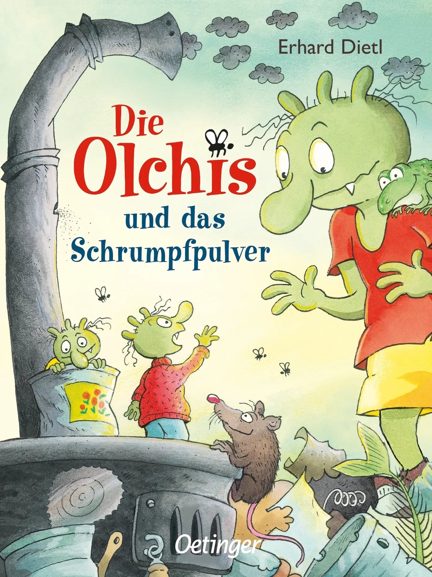 Buchcover von 'Die Olchis und das Schrumpfpulver' - Gebundene Ausgabe von Erhard Dietl